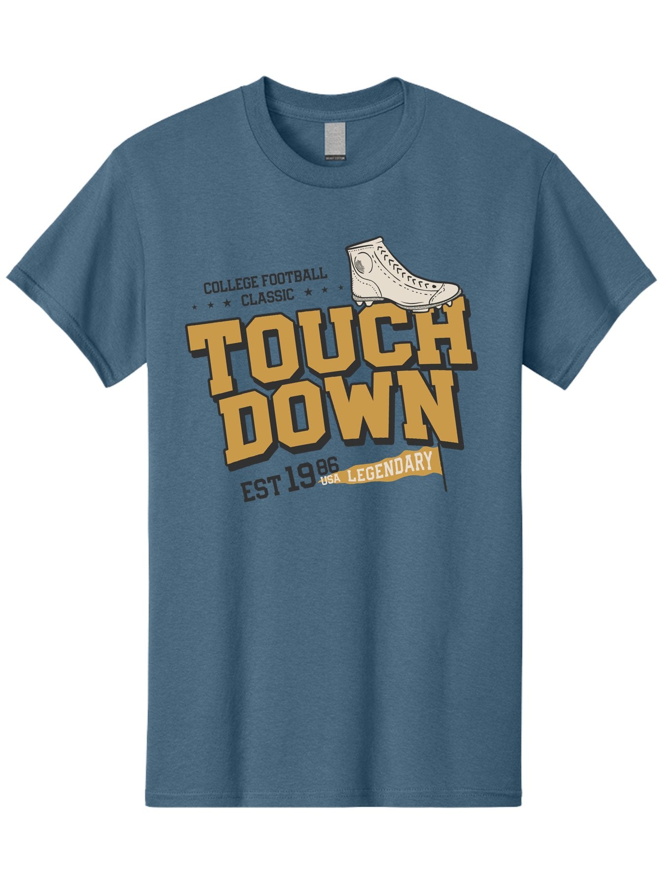 Touchdown Men'S Graphic Tee, 100% Cotton, Comfortable Casual Summer Wear, Machine Washable, College Football Classic, Touchdown, Legendary Football, Football Culture, Sports Nostalgia, Vintage Sports, Usa Football Legacy, Football History Aab955 14
