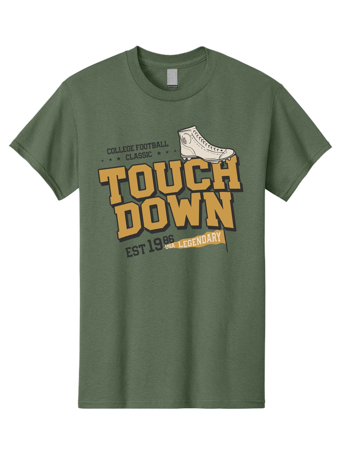 Touchdown Men'S Graphic Tee, 100% Cotton, Comfortable Casual Summer Wear, Machine Washable, College Football Classic, Touchdown, Legendary Football, Football Culture, Sports Nostalgia, Vintage Sports, Usa Football Legacy, Football History Aab955 11