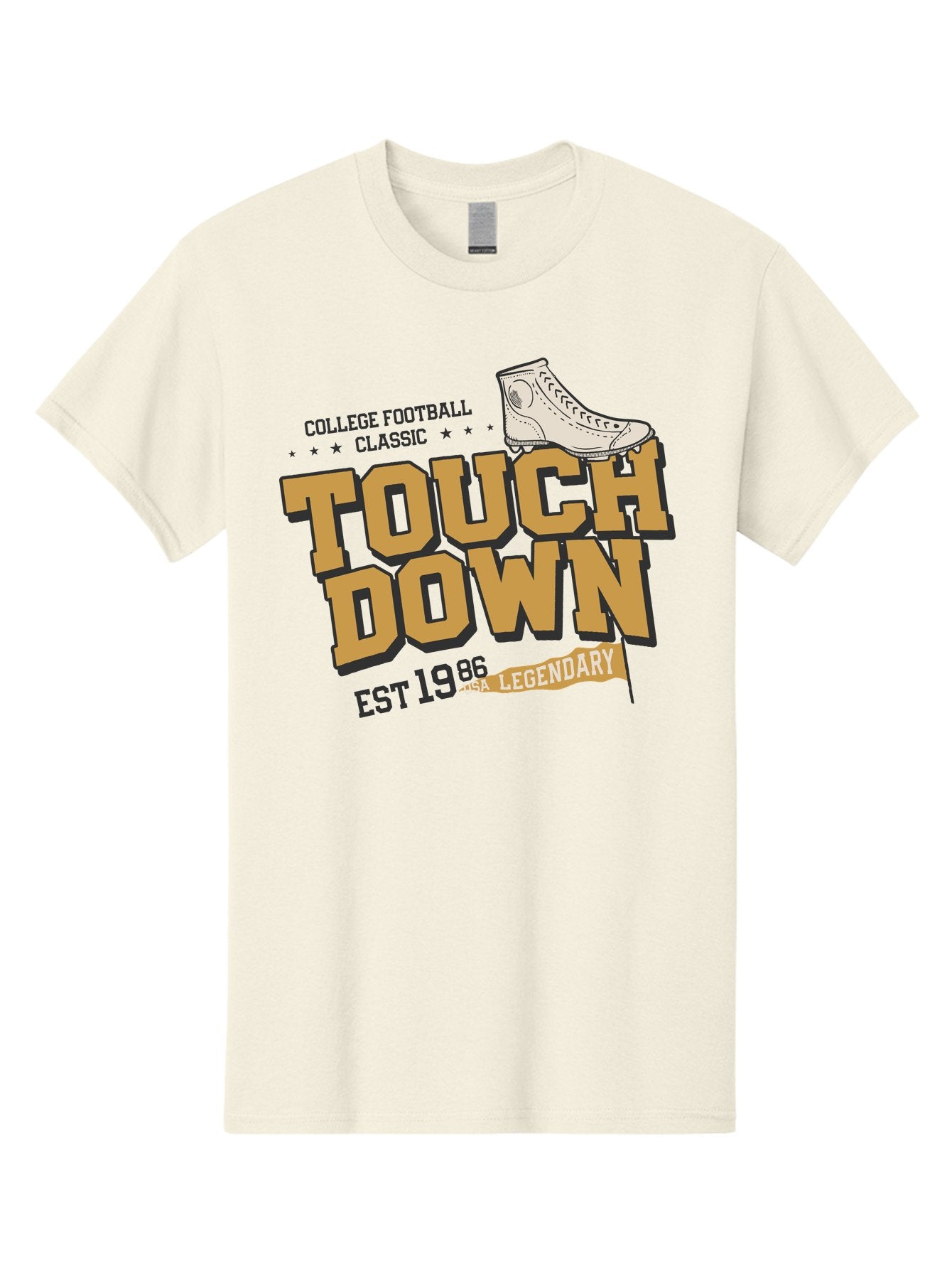 Touchdown Men'S Graphic Tee, 100% Cotton, Comfortable Casual Summer Wear, Machine Washable, College Football Classic, Touchdown, Legendary Football, Football Culture, Sports Nostalgia, Vintage Sports, Usa Football Legacy, Football History Aab955 15