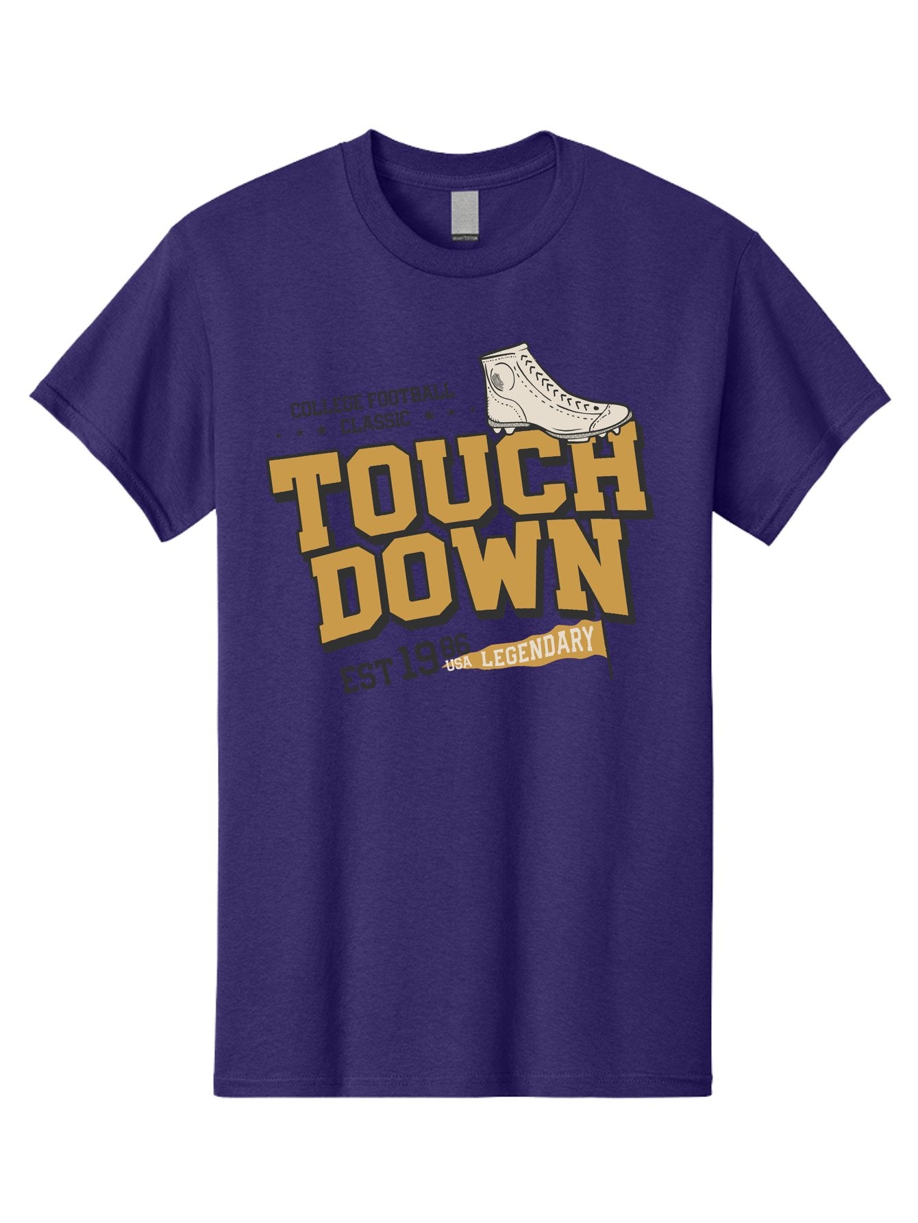 Touchdown Men'S Graphic Tee, 100% Cotton, Comfortable Casual Summer Wear, Machine Washable, College Football Classic, Touchdown, Legendary Football, Football Culture, Sports Nostalgia, Vintage Sports, Usa Football Legacy, Football History Aab955 7