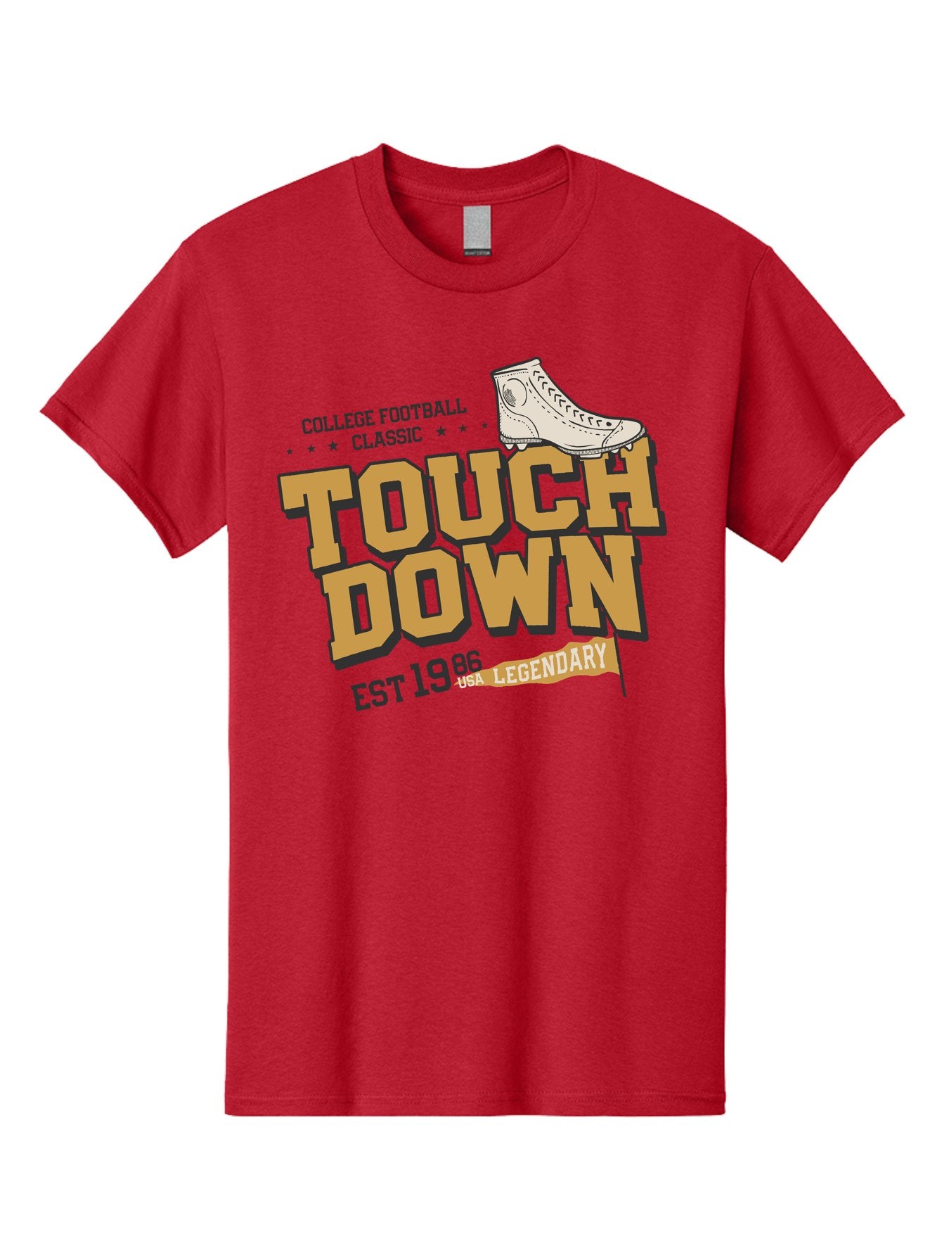 Touchdown Men'S Graphic Tee, 100% Cotton, Comfortable Casual Summer Wear, Machine Washable, College Football Classic, Touchdown, Legendary Football, Football Culture, Sports Nostalgia, Vintage Sports, Usa Football Legacy, Football History Aab955 3