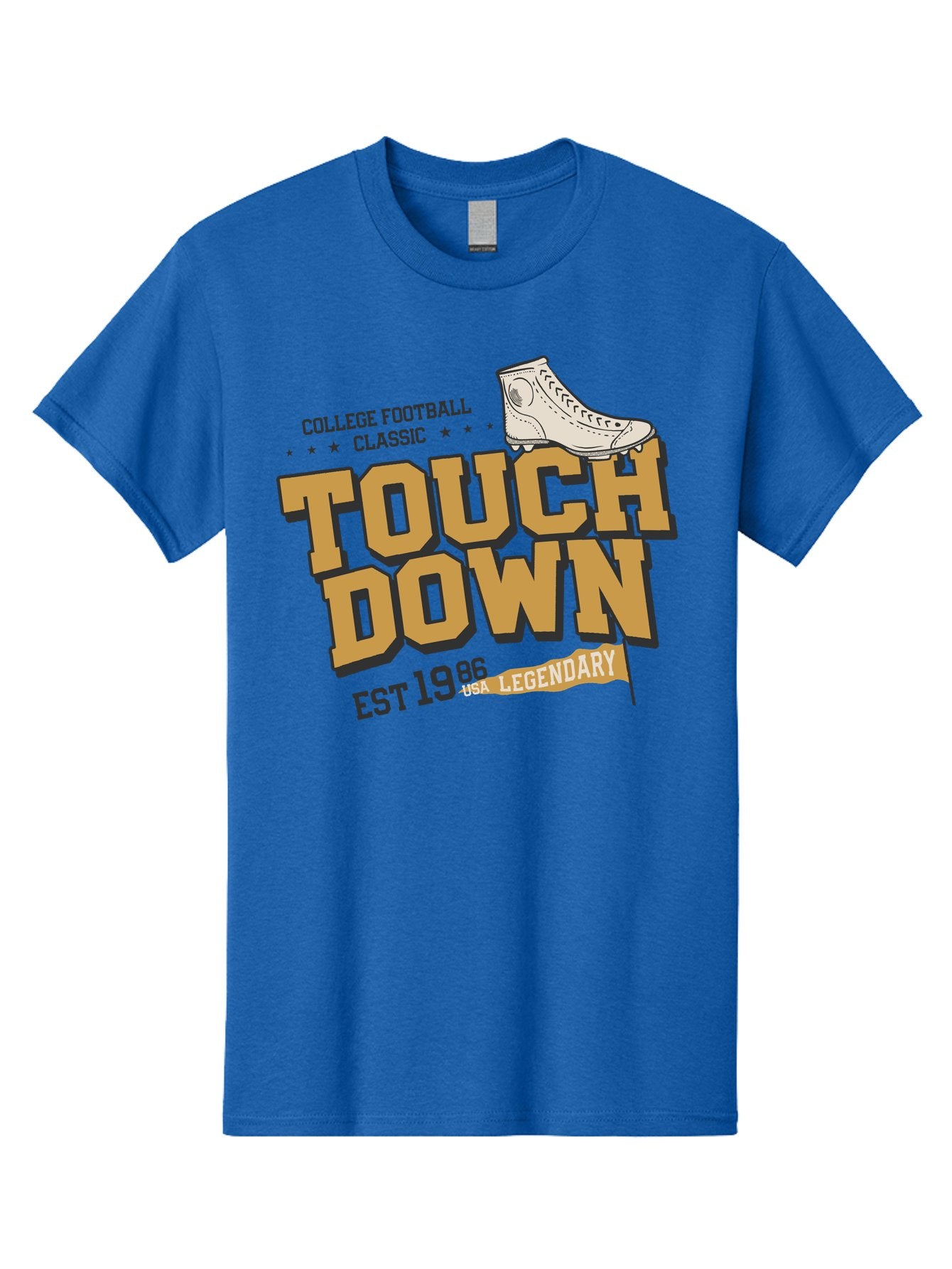 Touchdown Men'S Graphic Tee, 100% Cotton, Comfortable Casual Summer Wear, Machine Washable, College Football Classic, Touchdown, Legendary Football, Football Culture, Sports Nostalgia, Vintage Sports, Usa Football Legacy, Football History Aab955 13