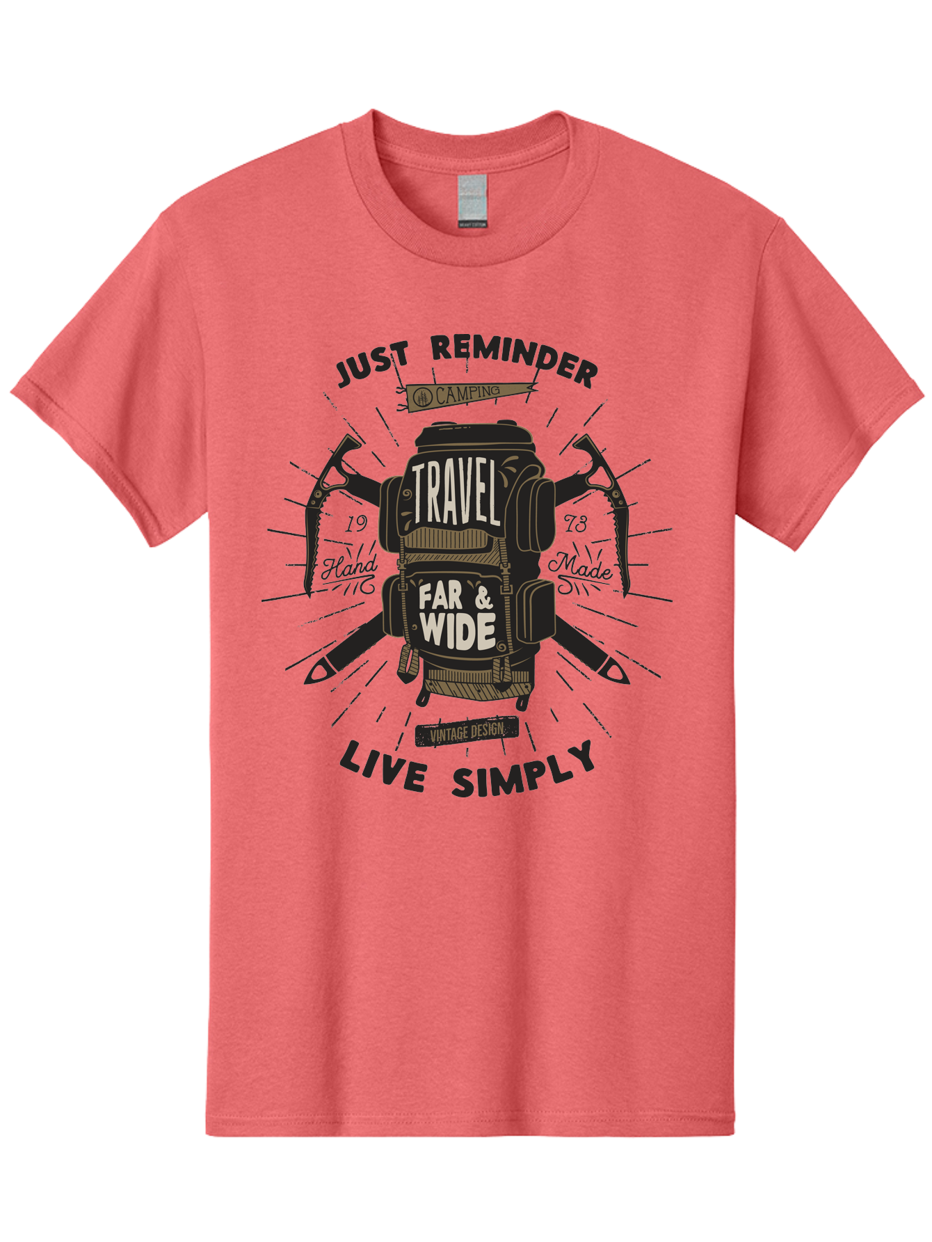 Travel-Far-Wide-2 Men'S Graphic Tee, 100% Cotton, Comfortable Casual Summer Wear, Machine Washable, Travel Inspiration, Adventure Seeking, Camping Gear, Vintage Design, Outdoor Lifestyle, Simple Living, Hand Made, Travel Far And Wide Aab957 5