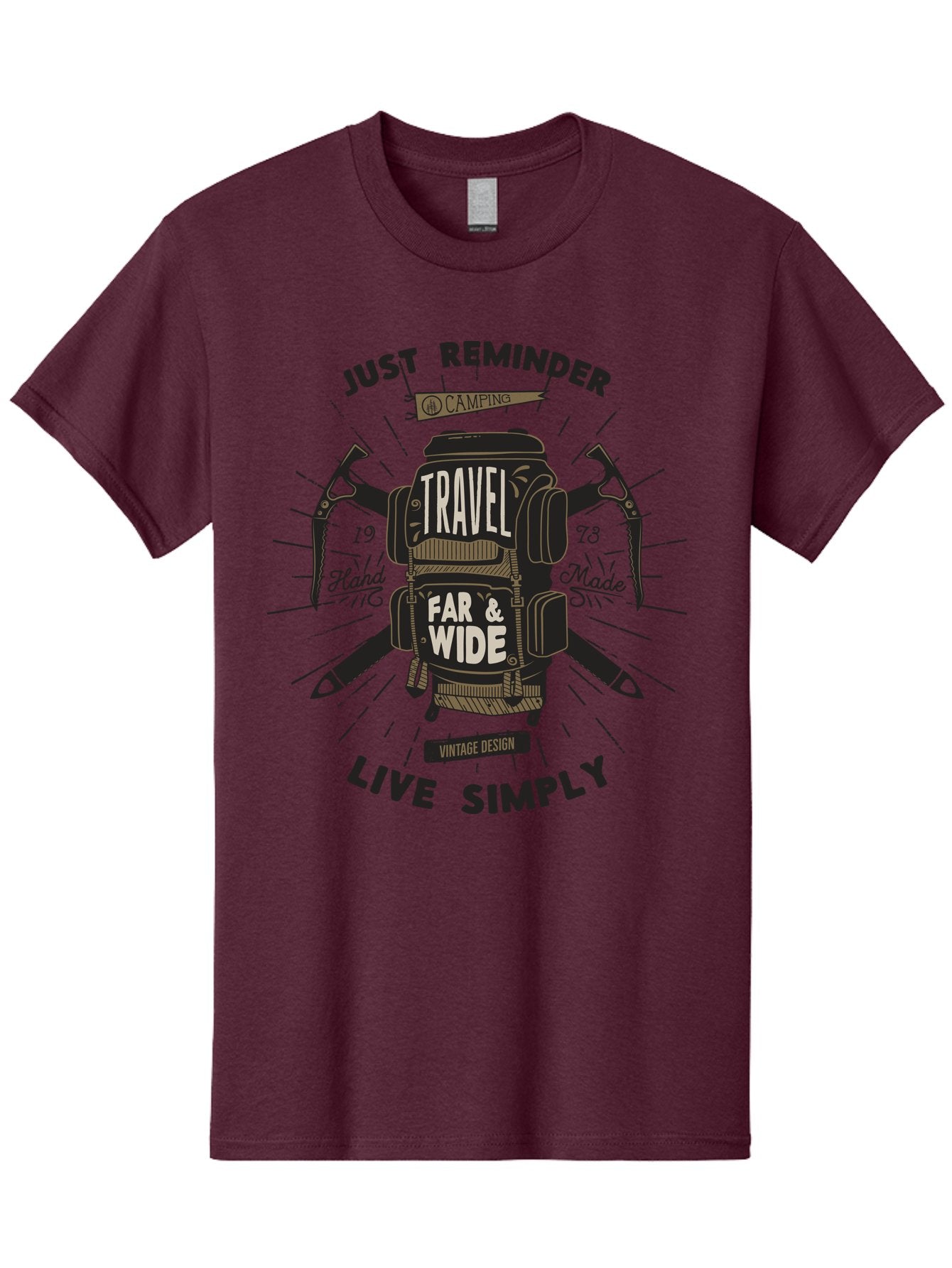 Travel-Far-Wide-2 Men'S Graphic Tee, 100% Cotton, Comfortable Casual Summer Wear, Machine Washable, Travel Inspiration, Adventure Seeking, Camping Gear, Vintage Design, Outdoor Lifestyle, Simple Living, Hand Made, Travel Far And Wide Aab957 15