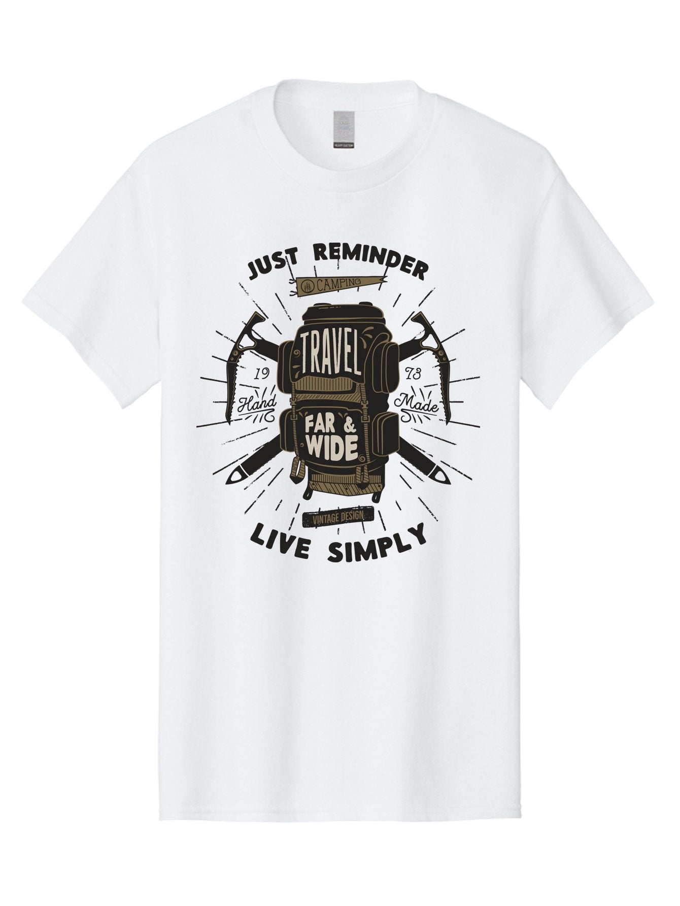 Travel-Far-Wide-2 Men'S Graphic Tee, 100% Cotton, Comfortable Casual Summer Wear, Machine Washable, Travel Inspiration, Adventure Seeking, Camping Gear, Vintage Design, Outdoor Lifestyle, Simple Living, Hand Made, Travel Far And Wide Aab957 3