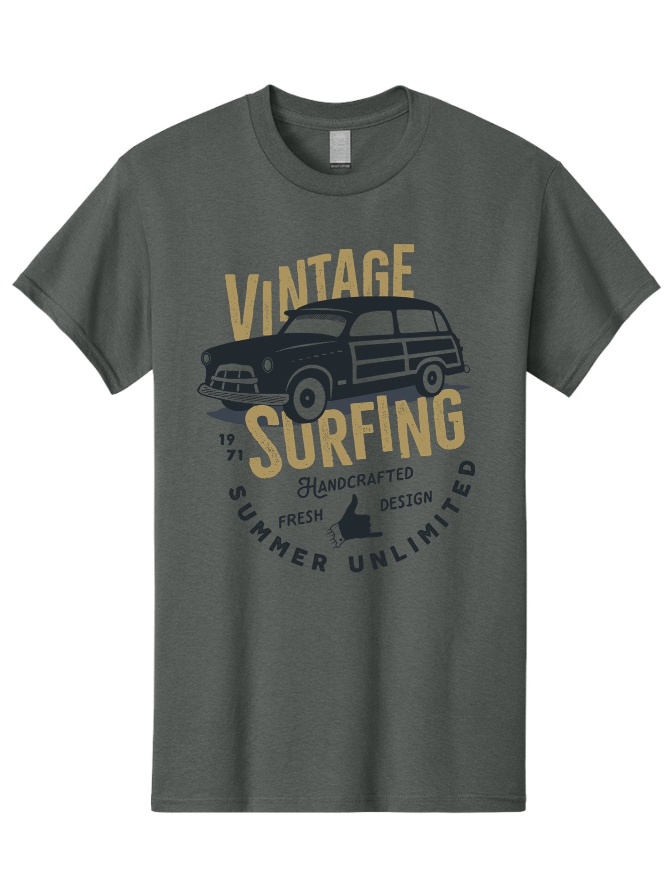 Vintage-Surfing-1 Men'S Graphic Tee, 100% Cotton, Comfortable Casual Summer Wear, Machine Washable, Vintage Surf Car, Retro Surf Culture, Summer Vibes, Surf Inspired Art, Surfer Dude, Cool Car Designs, Classic Surf Style Aab959 9