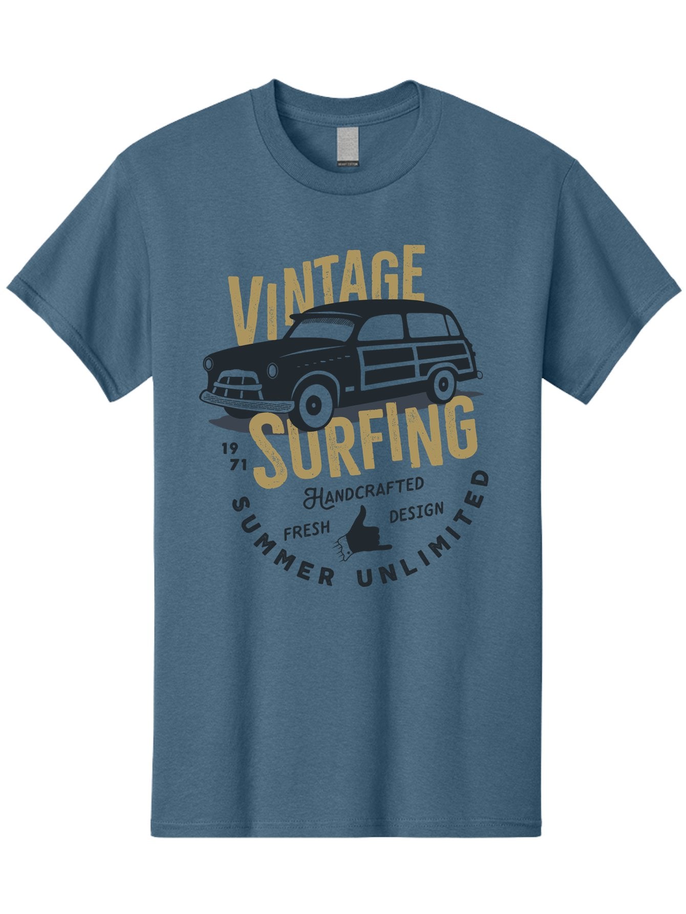 Vintage-Surfing-1 Men'S Graphic Tee, 100% Cotton, Comfortable Casual Summer Wear, Machine Washable, Vintage Surf Car, Retro Surf Culture, Summer Vibes, Surf Inspired Art, Surfer Dude, Cool Car Designs, Classic Surf Style Aab959 7