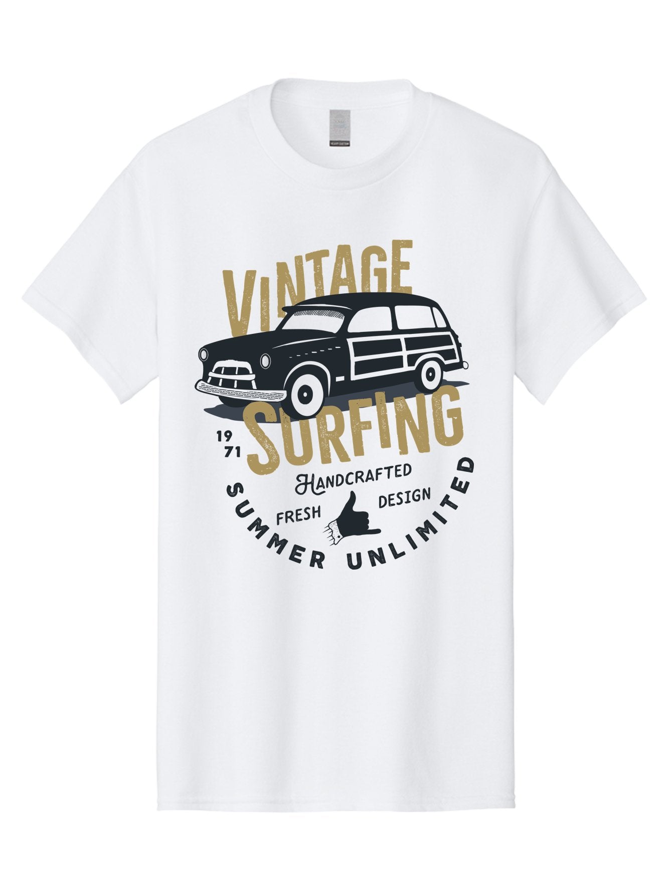 Vintage-Surfing-1 Men'S Graphic Tee, 100% Cotton, Comfortable Casual Summer Wear, Machine Washable, Vintage Surf Car, Retro Surf Culture, Summer Vibes, Surf Inspired Art, Surfer Dude, Cool Car Designs, Classic Surf Style Aab959 6
