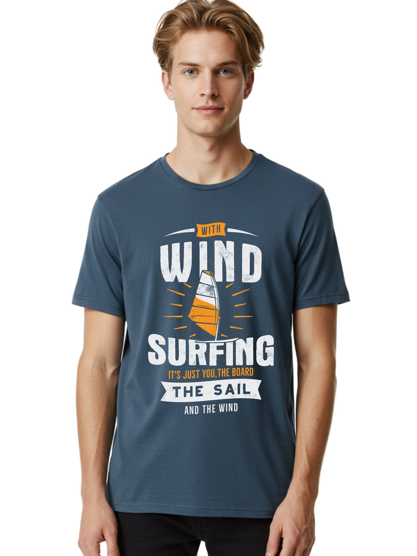 Wind-Surfing Men'S Graphic Tee, 100% Cotton, Comfortable Casual Summer Wear, Machine Washable, Windsurfing, Water Sports, Sailing, Adventure Seekers, Thrill Lovers, Windsurfing Quotes, Sailing Inspiration, Surfing Culture, Extreme Sports, Aab964 20