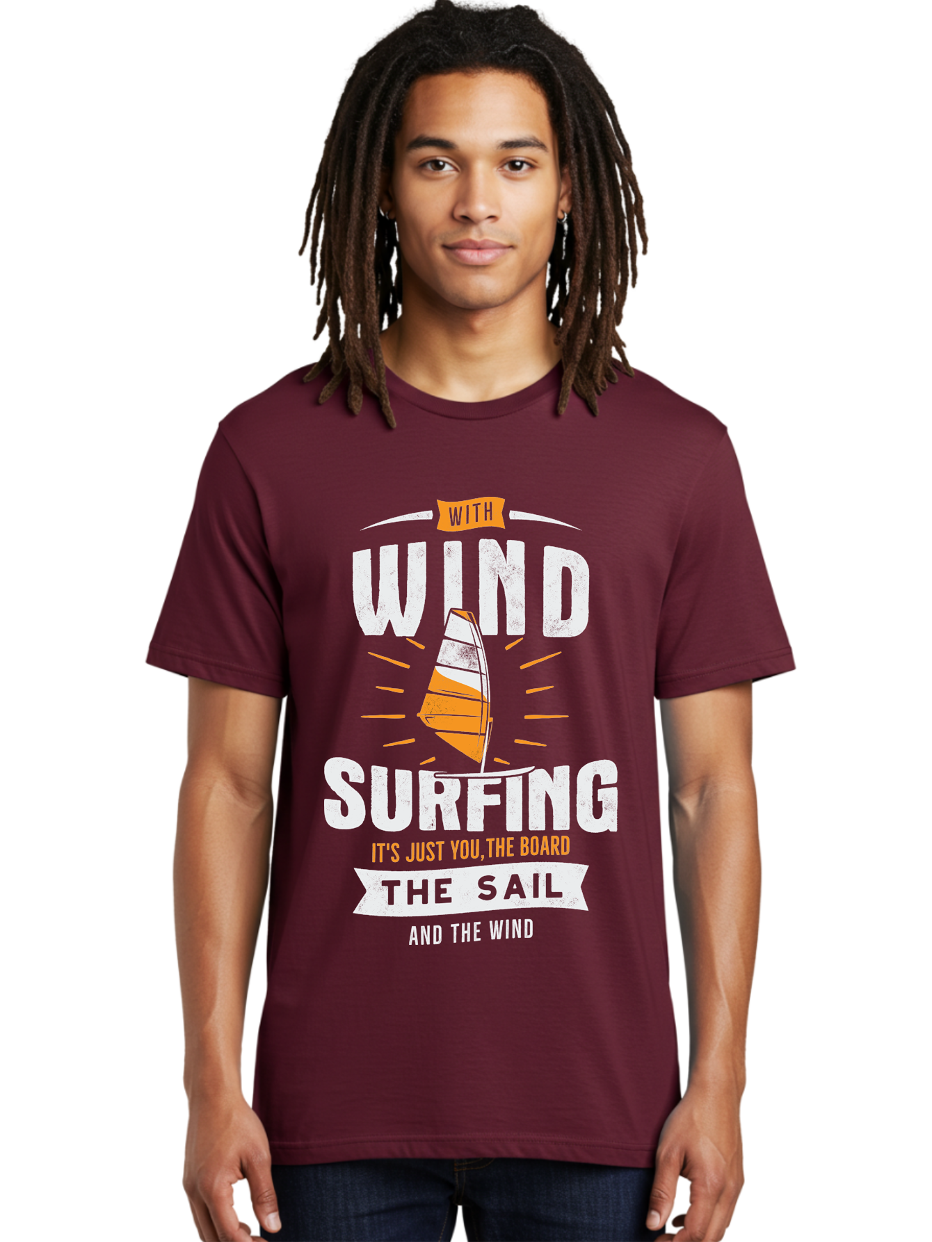 Wind-Surfing Men'S Graphic Tee, 100% Cotton, Comfortable Casual Summer Wear, Machine Washable, Windsurfing, Water Sports, Sailing, Adventure Seekers, Thrill Lovers, Windsurfing Quotes, Sailing Inspiration, Surfing Culture, Extreme Sports, Aab964 24