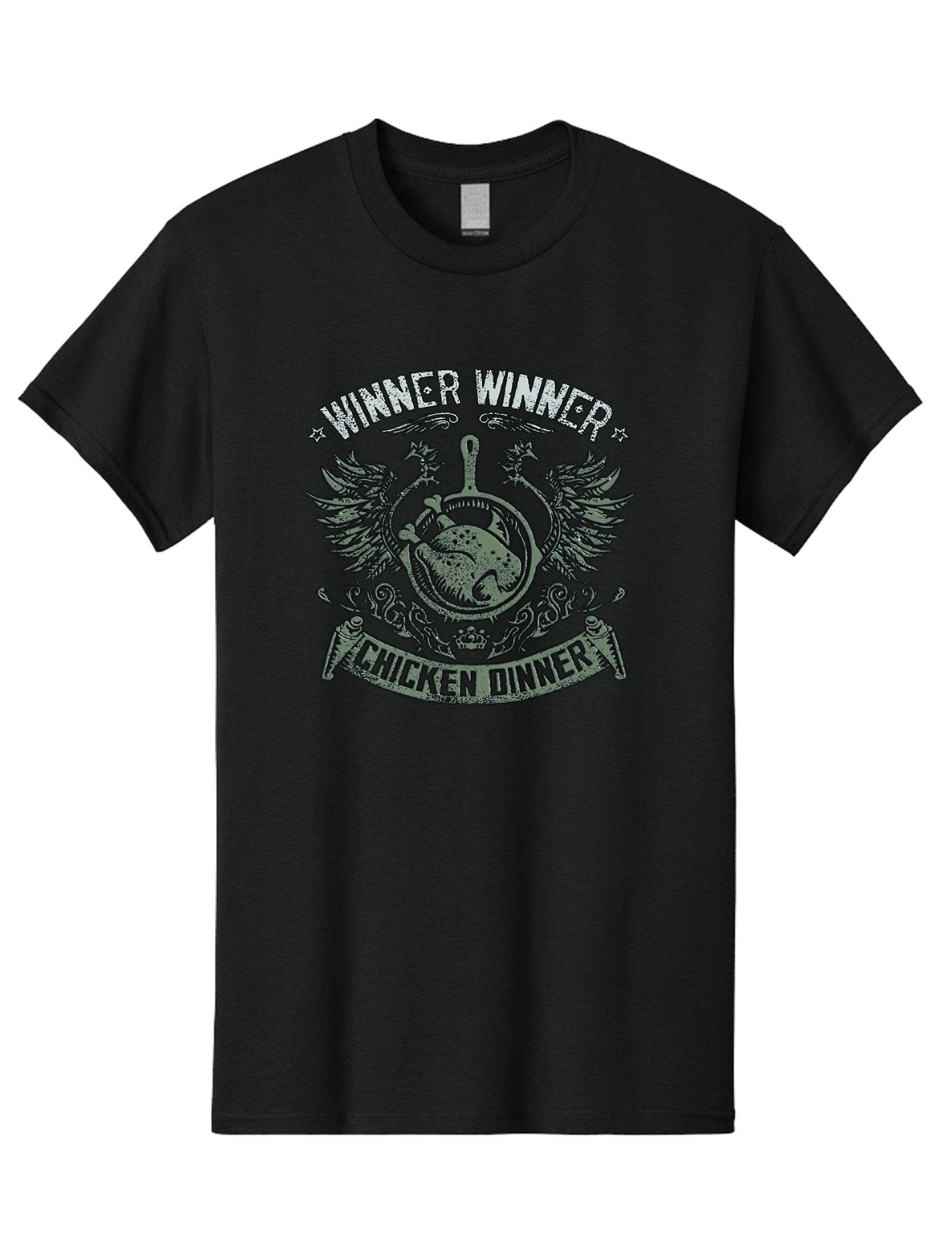 Winner-Winner-Chicken-Dinner Men'S Graphic Tee, 100% Cotton, Comfortable Casual Summer Wear, Machine Washable, Vintage-Style Emblem, Chicken Dinner Logo, Victorious Theme, Culinary Badge, Winner Winner, Chicken Dinner, Bold Typography, Aab965 15