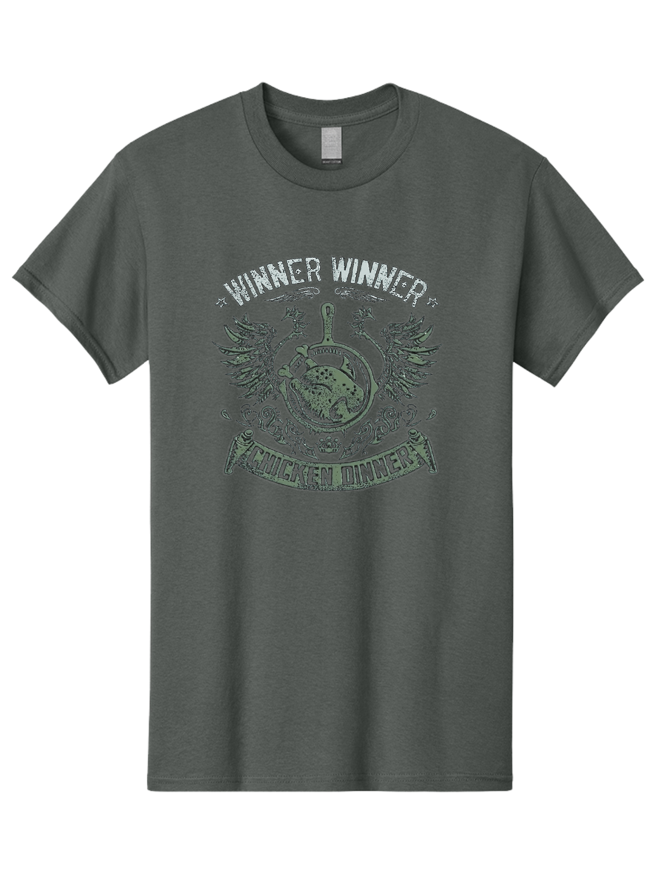 Winner-Winner-Chicken-Dinner Men'S Graphic Tee, 100% Cotton, Comfortable Casual Summer Wear, Machine Washable, Vintage-Style Emblem, Chicken Dinner Logo, Victorious Theme, Culinary Badge, Winner Winner, Chicken Dinner, Bold Typography, Aab965 27