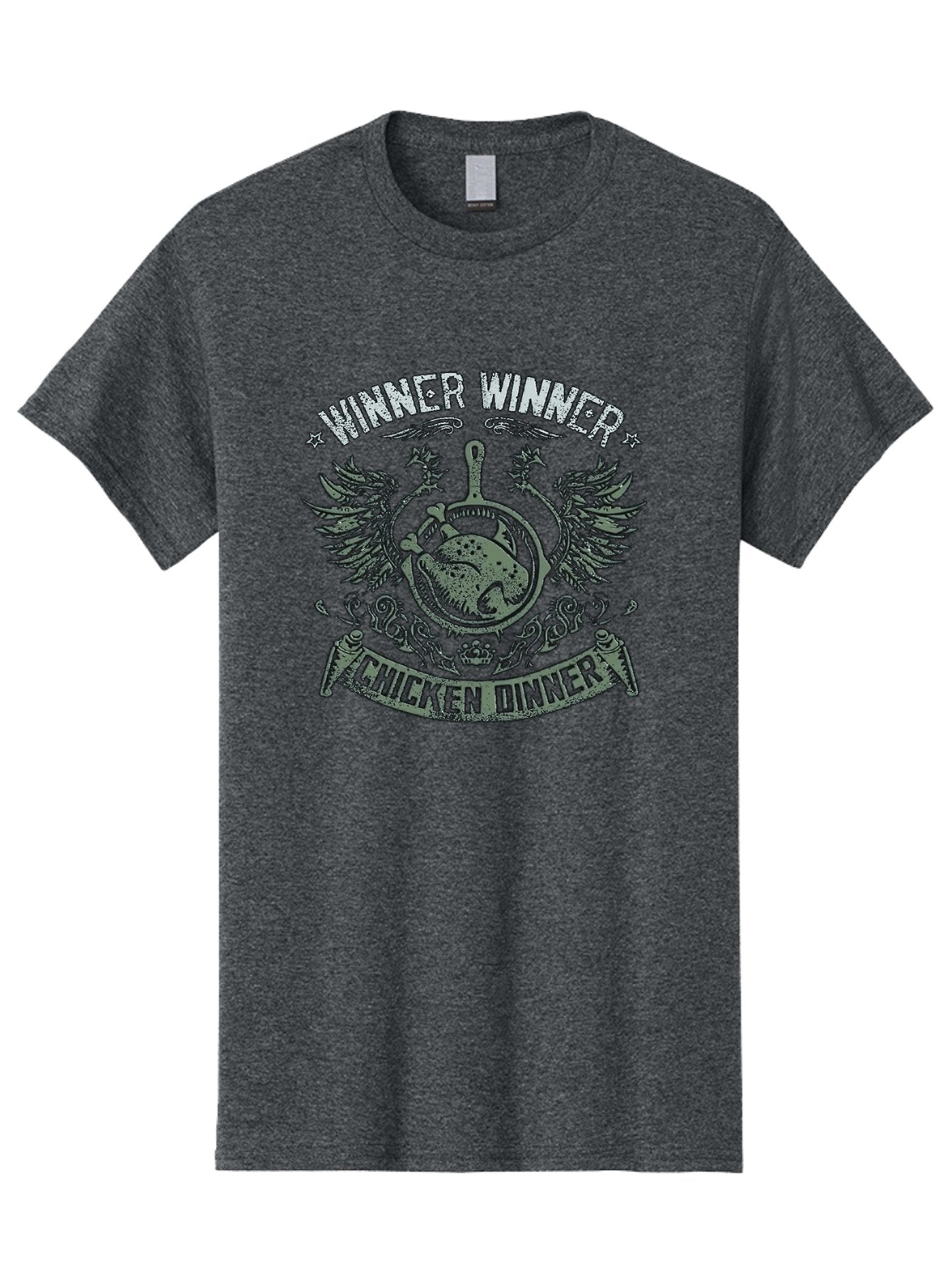 Winner-Winner-Chicken-Dinner Men'S Graphic Tee, 100% Cotton, Comfortable Casual Summer Wear, Machine Washable, Vintage-Style Emblem, Chicken Dinner Logo, Victorious Theme, Culinary Badge, Winner Winner, Chicken Dinner, Bold Typography, Aab965 3