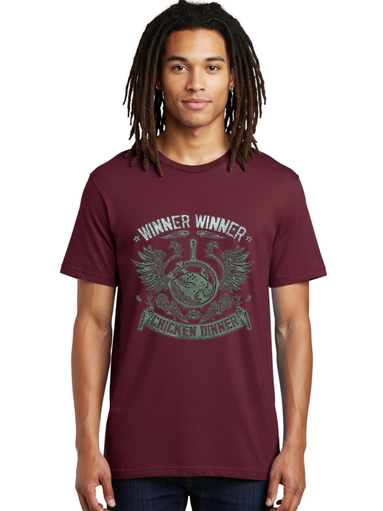 Winner-Winner-Chicken-Dinner Men'S Graphic Tee, 100% Cotton, Comfortable Casual Summer Wear, Machine Washable, Vintage-Style Emblem, Chicken Dinner Logo, Victorious Theme, Culinary Badge, Winner Winner, Chicken Dinner, Bold Typography, Aab965 10