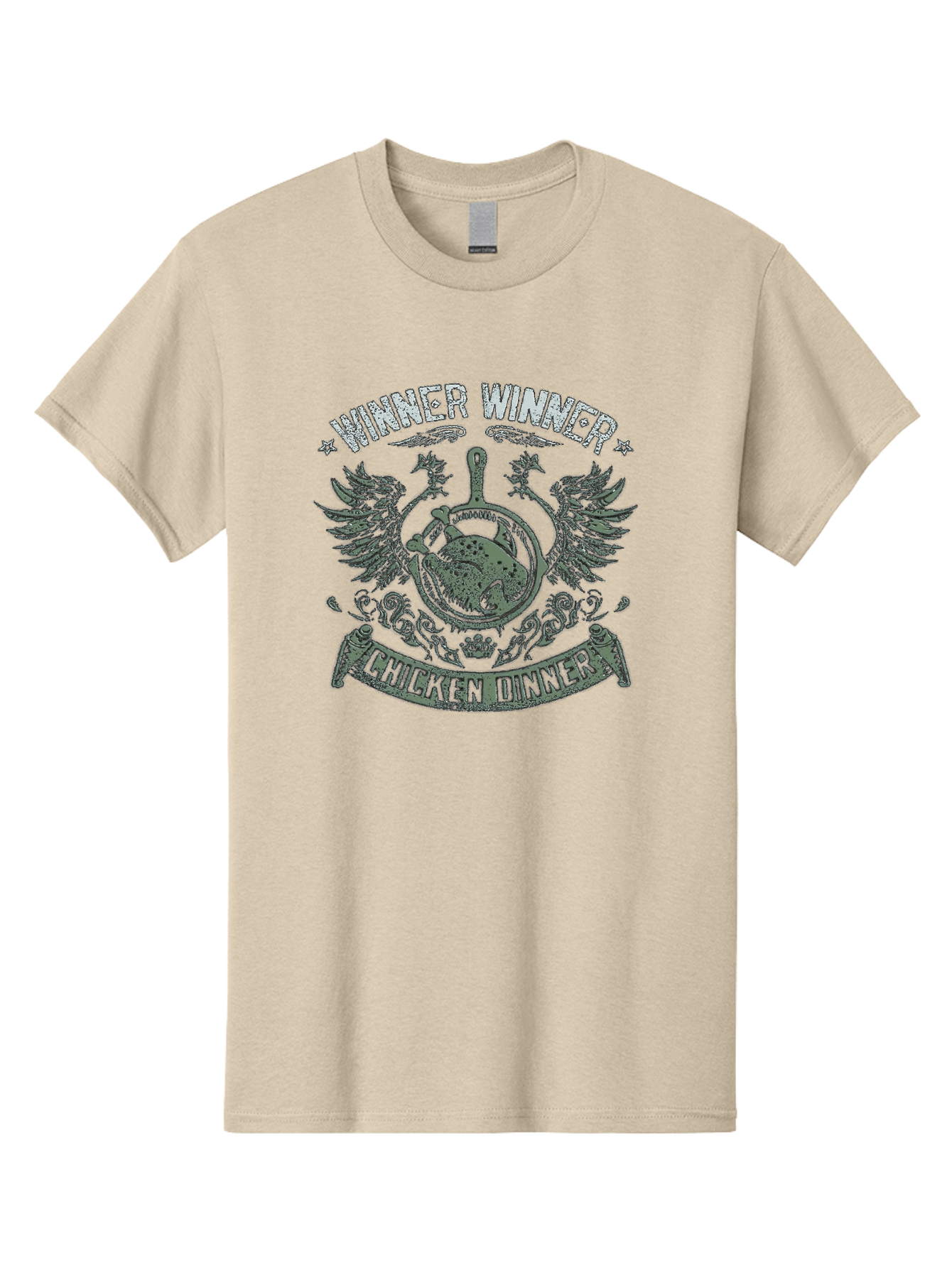 Winner-Winner-Chicken-Dinner Men'S Graphic Tee, 100% Cotton, Comfortable Casual Summer Wear, Machine Washable, Vintage-Style Emblem, Chicken Dinner Logo, Victorious Theme, Culinary Badge, Winner Winner, Chicken Dinner, Bold Typography, Aab965 11