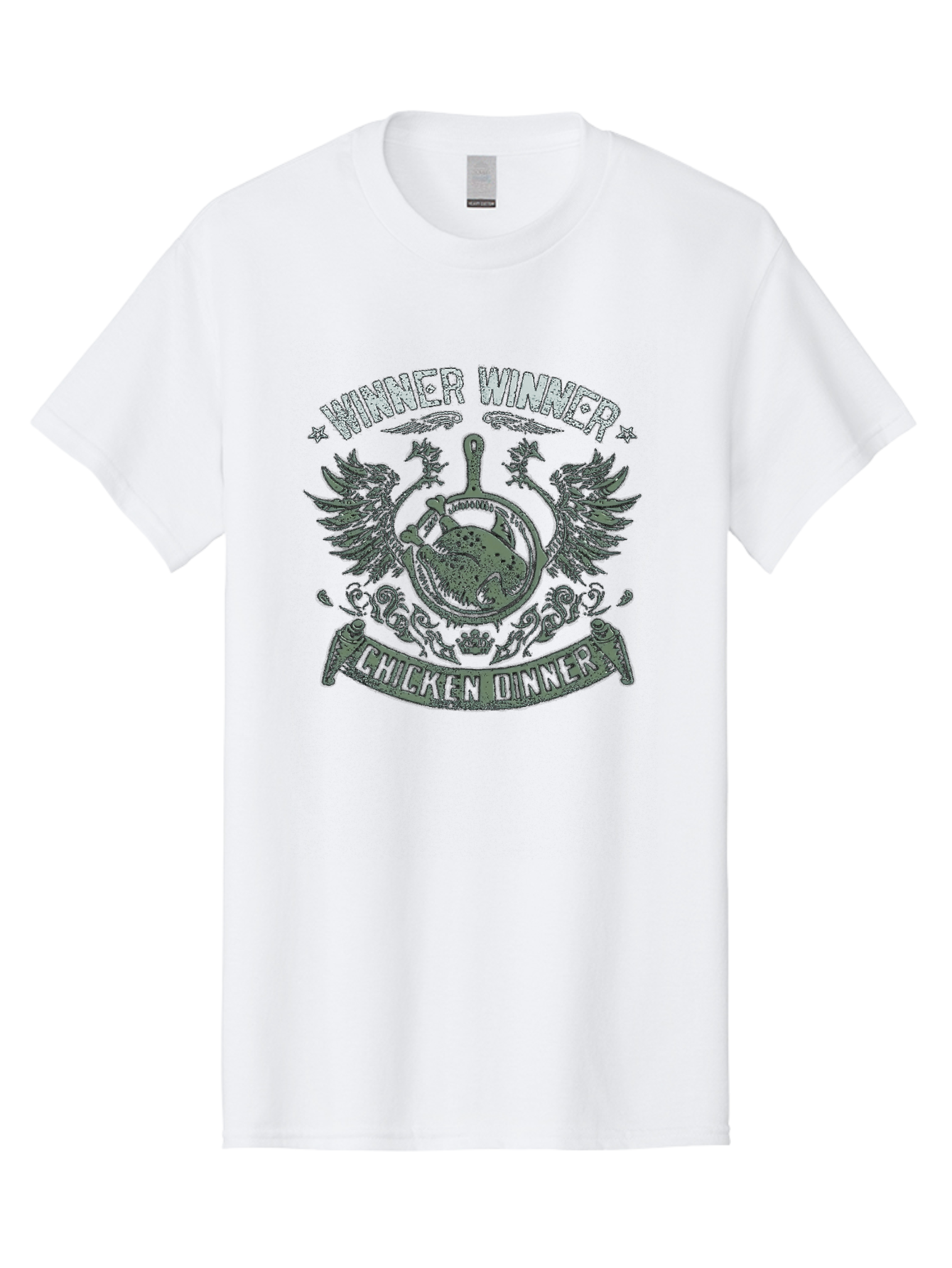 Winner-Winner-Chicken-Dinner Men'S Graphic Tee, 100% Cotton, Comfortable Casual Summer Wear, Machine Washable, Vintage-Style Emblem, Chicken Dinner Logo, Victorious Theme, Culinary Badge, Winner Winner, Chicken Dinner, Bold Typography, Aab965 21