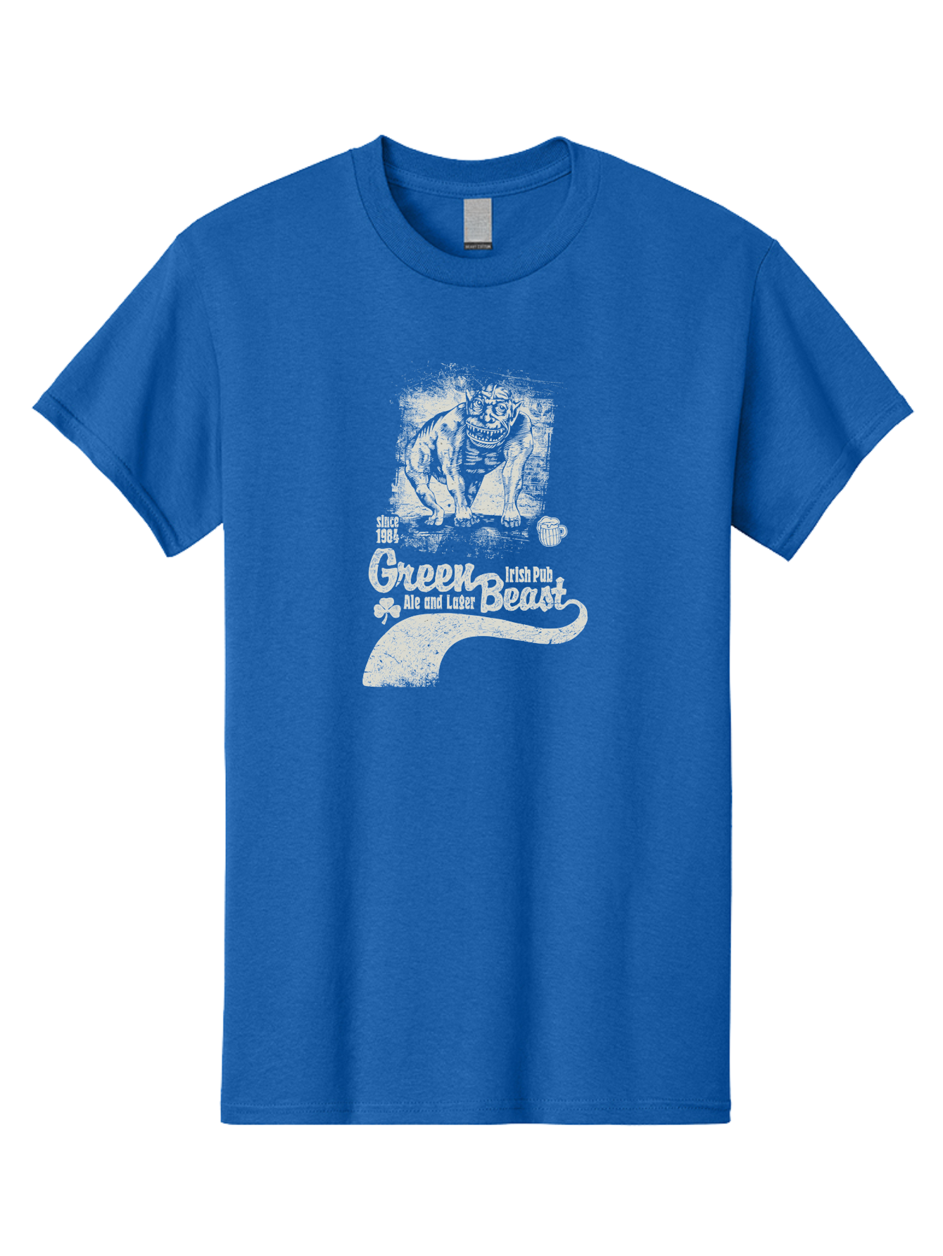 Green-Beast-Irish-Pub Men'S Graphic Tee, 100% Cotton, Comfortable Casual Summer Wear, Machine Washable, Irish Pub, Monster Drawing, Ale And Lager, Beer Mug, Since 1984, Four-Leaf Clover, Bar Signage, Pub Decor, Irish Heritage Aab969 15