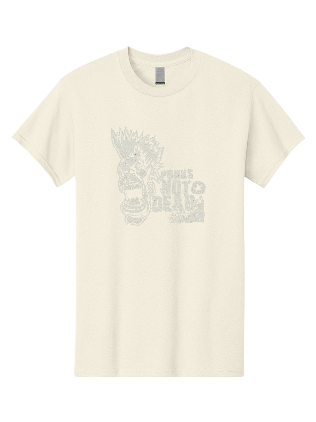 Punks-Not-Dead Men'S Graphic Tee, 100% Cotton, Comfortable Casual Summer Wear, Machine Washable, Punk Rock Illustration, Mohawk Hairstyle, Screaming Face, Punk Not Dead Slogan, Bold Typography, Punk Rebellion, Grunge Aesthetic, Aab970 10