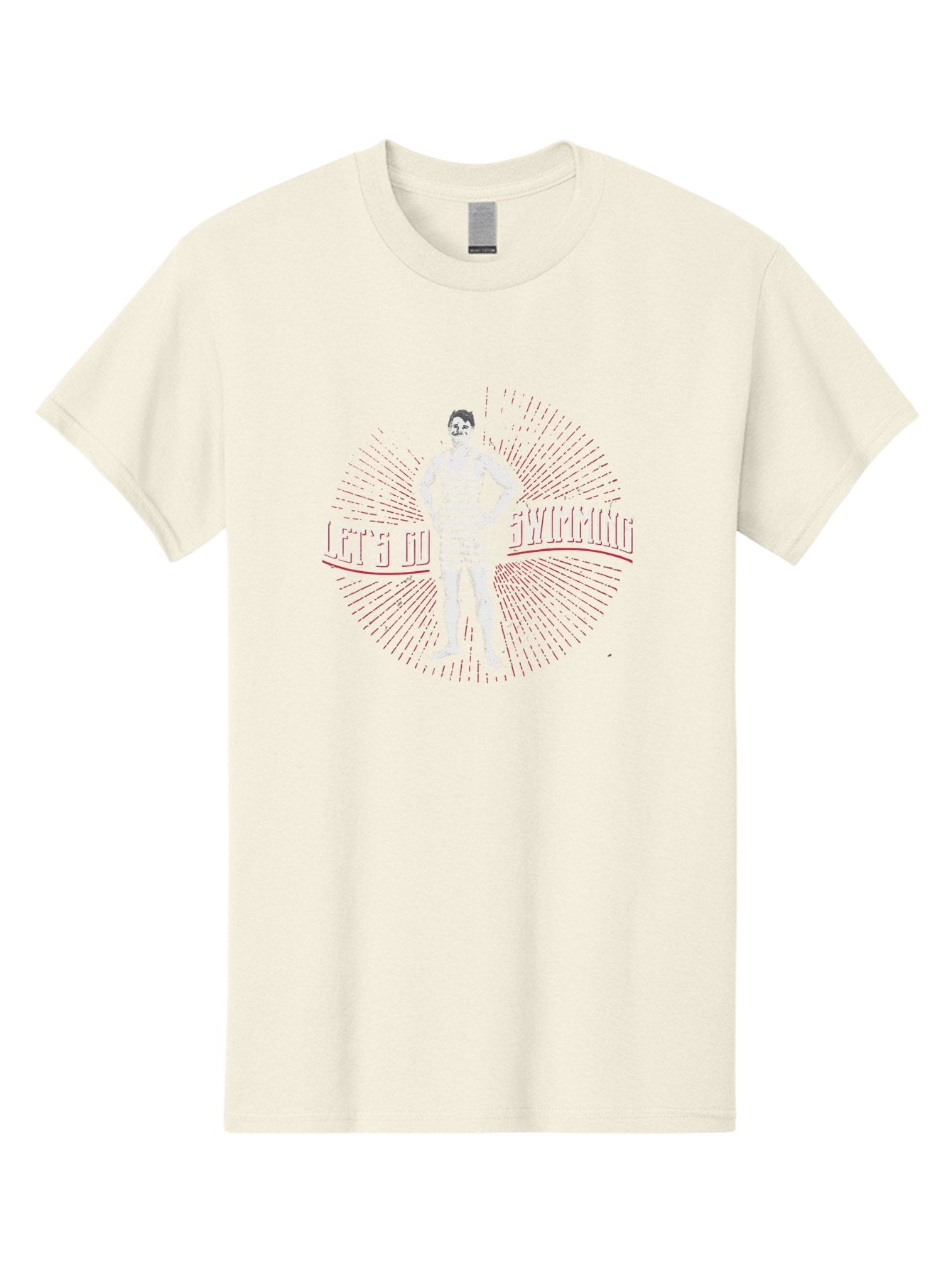 Let-Go-Swimming Men'S Graphic Tee, 100% Cotton, Comfortable Casual Summer Wear, Machine Washable, Vintage Swimmer, Striped Swimsuit, Retro Style, Competitive Swimming, Let 5 Go Swimming, Swimmer Portrait, Old School Swim, Striped Costume Aab972 6