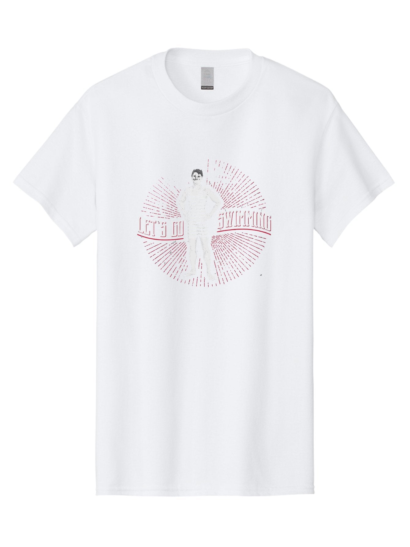 Let-Go-Swimming Men'S Graphic Tee, 100% Cotton, Comfortable Casual Summer Wear, Machine Washable, Vintage Swimmer, Striped Swimsuit, Retro Style, Competitive Swimming, Let 5 Go Swimming, Swimmer Portrait, Old School Swim, Striped Costume Aab972 9