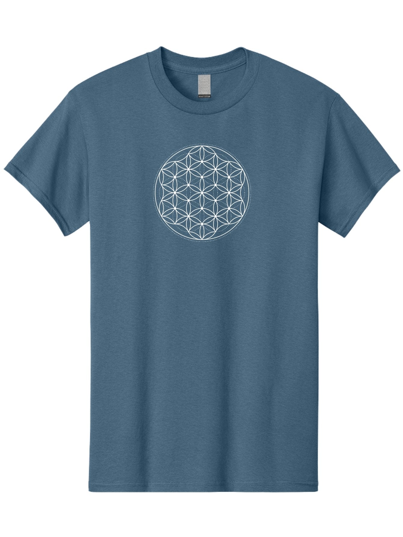 Flower-Of-Life-1 Men'S Graphic Tee, 100% Cotton, Comfortable Casual Summer Wear, Machine Washable, Sacred Geometry, Flower Of Life, Spiritual Symbol, Mystical Pattern, Geometric Design, Harmony, Balance, Unity Aab980 9