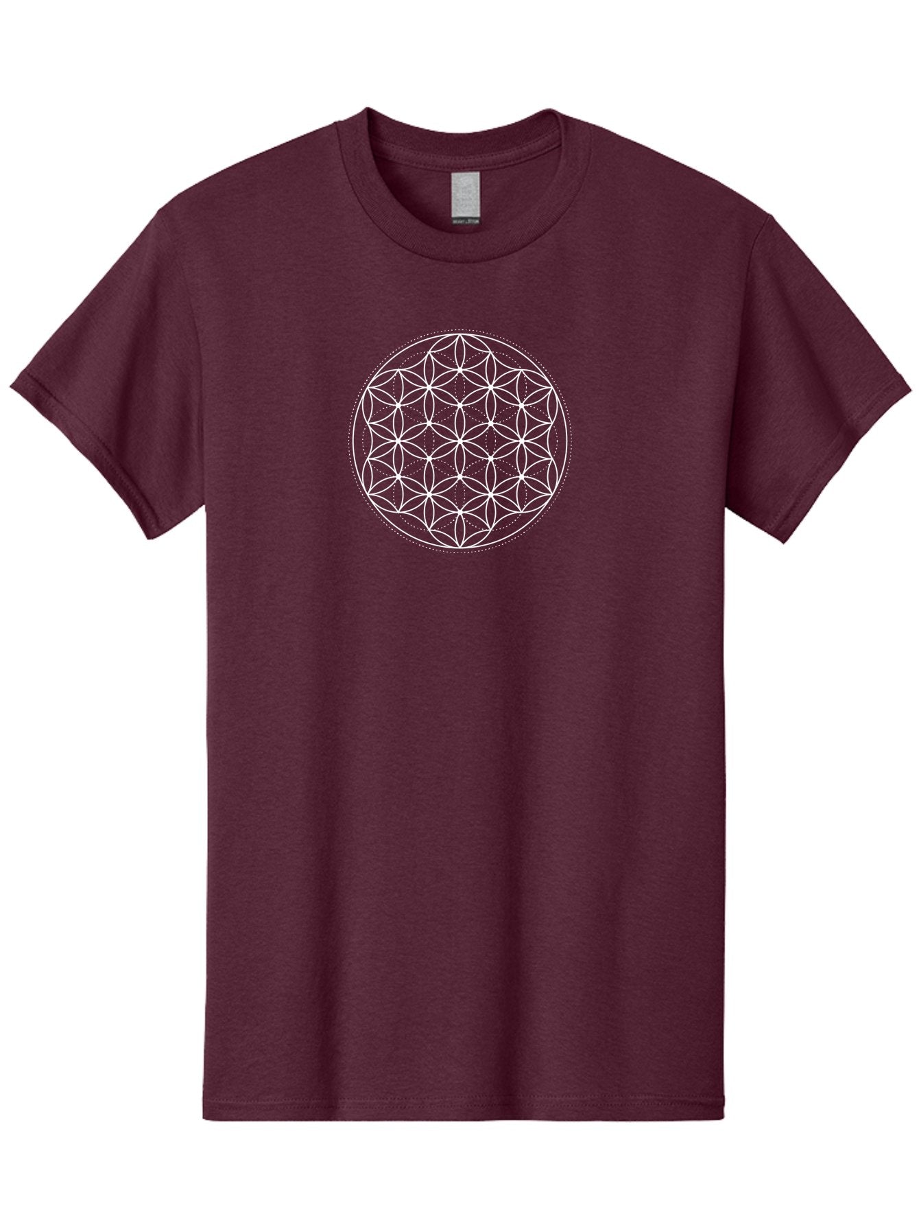 Flower-Of-Life-1 Men'S Graphic Tee, 100% Cotton, Comfortable Casual Summer Wear, Machine Washable, Sacred Geometry, Flower Of Life, Spiritual Symbol, Mystical Pattern, Geometric Design, Harmony, Balance, Unity Aab980 11