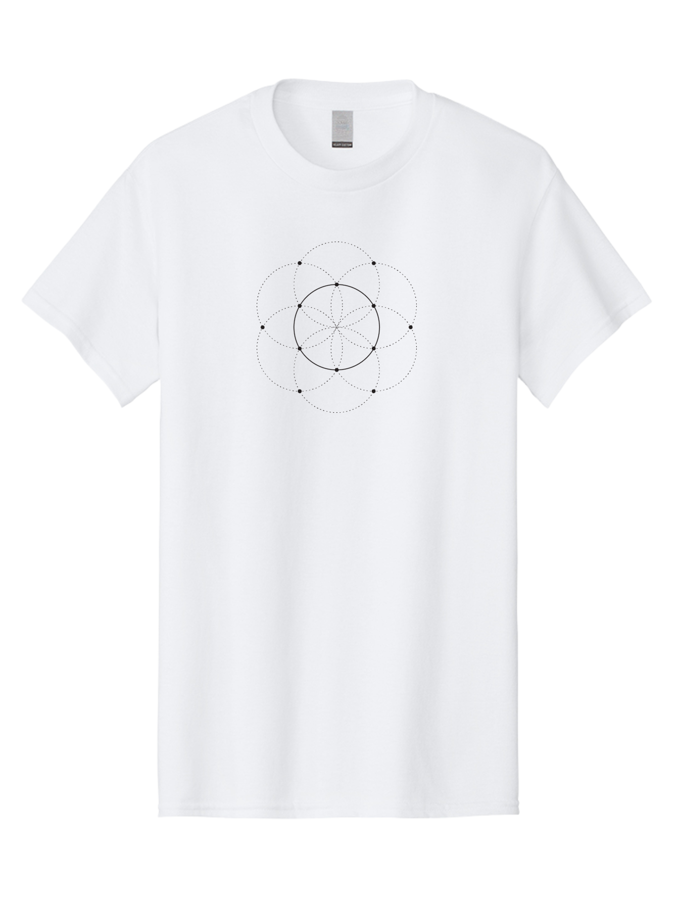 Flower-Of-Life-2 Men'S Graphic Tee, 100% Cotton, Comfortable Casual Summer Wear, Machine Washable, Sacred Geometry, Flower Of Life, Geometric Pattern, Interconnected Circles, Symbolic Design, Mystical Art, Spiritual Symbolism, Divine Geometry Aab981 19