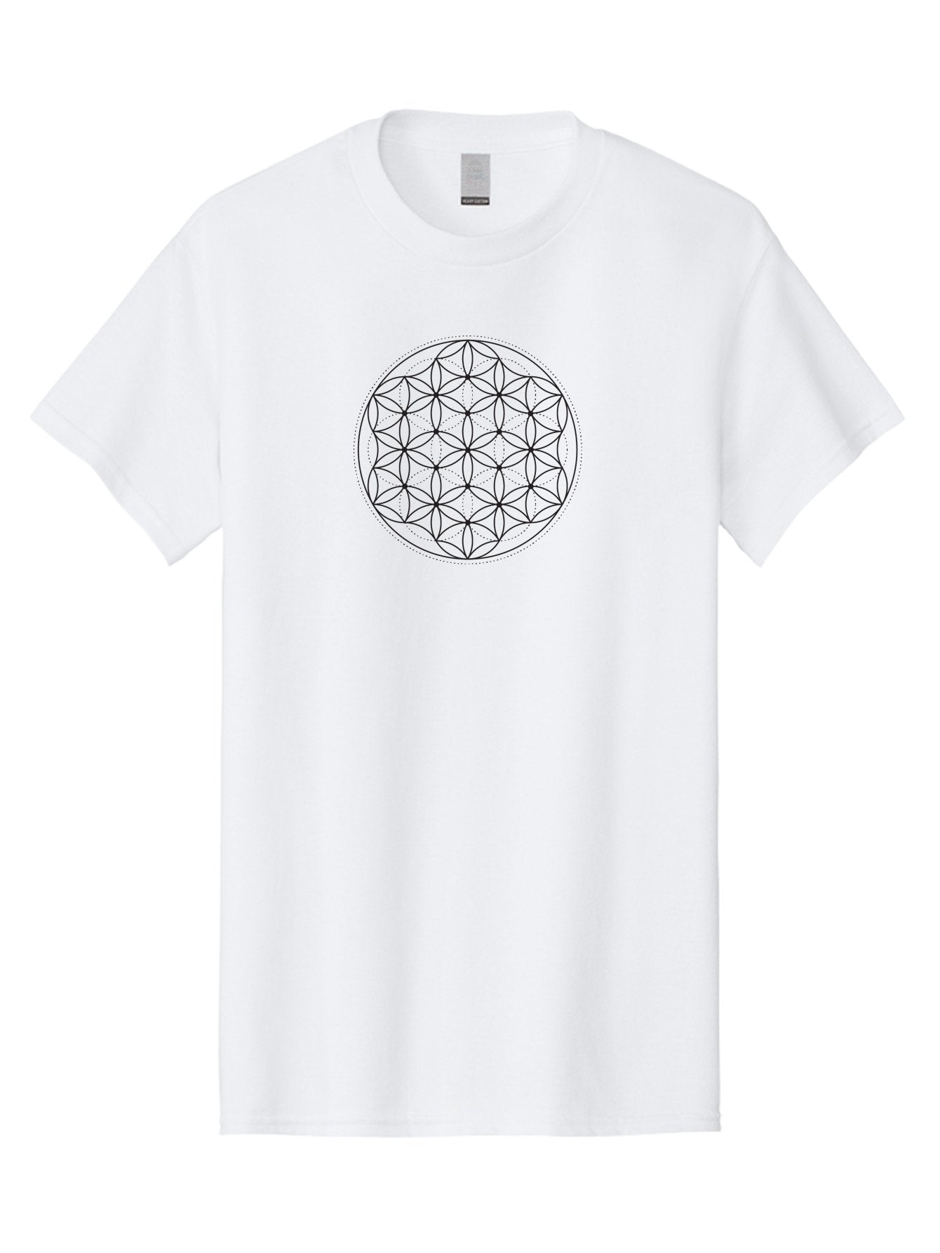 Flower-Of-Life Men'S Graphic Tee, 100% Cotton, Comfortable Casual Summer Wear, Machine Washable, Sacred Geometry Pattern, Flower Of Life, Geometric Design, Spiritual Symbol, Intricate Details, Mandala, Metaphysical Art, Mystical Shapes Aab982 4