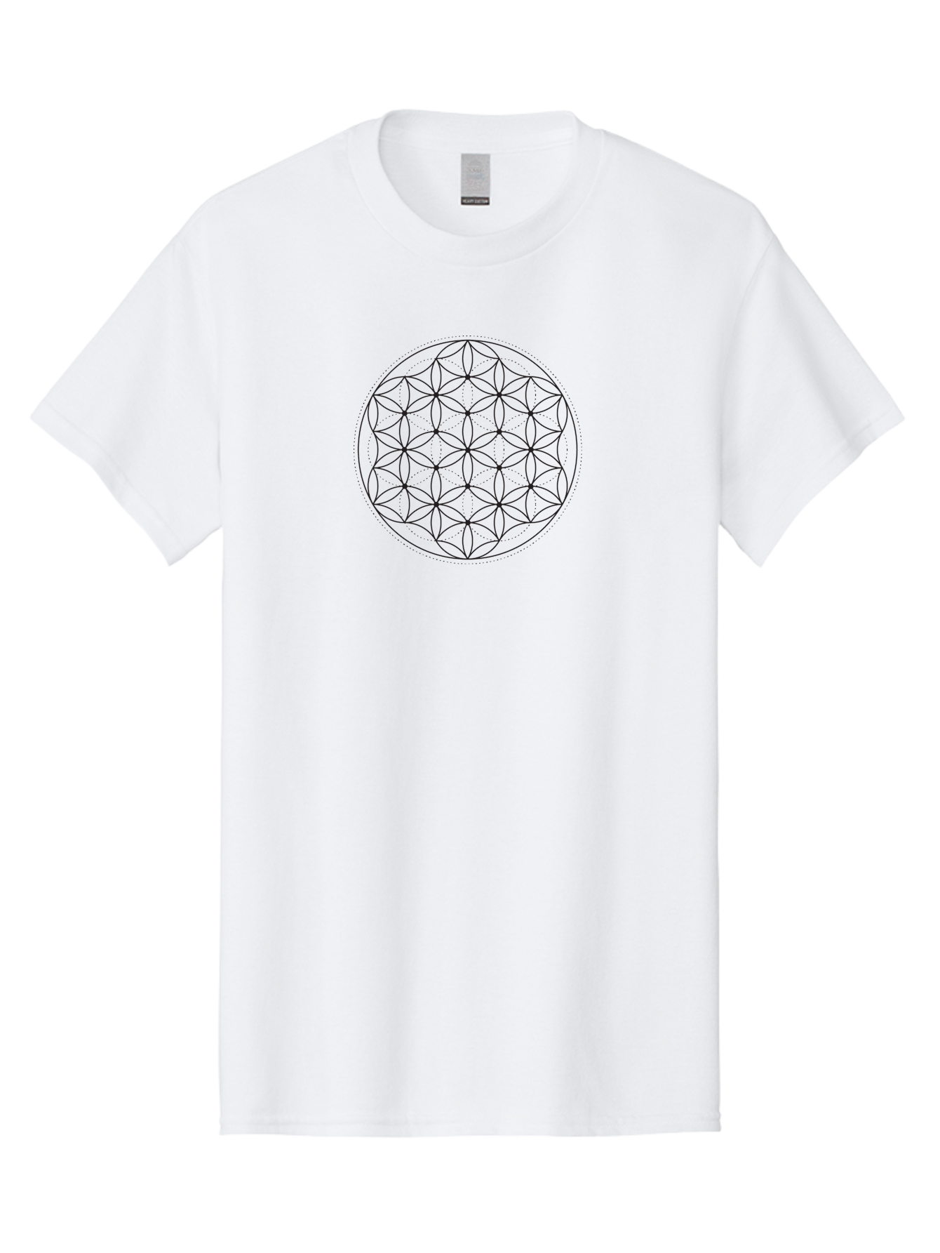 Flower-Of-Life Men'S Graphic Tee, 100% Cotton, Comfortable Casual Summer Wear, Machine Washable, Sacred Geometry Pattern, Flower Of Life, Geometric Design, Spiritual Symbol, Intricate Details, Mandala, Metaphysical Art, Mystical Shapes Aab982 23