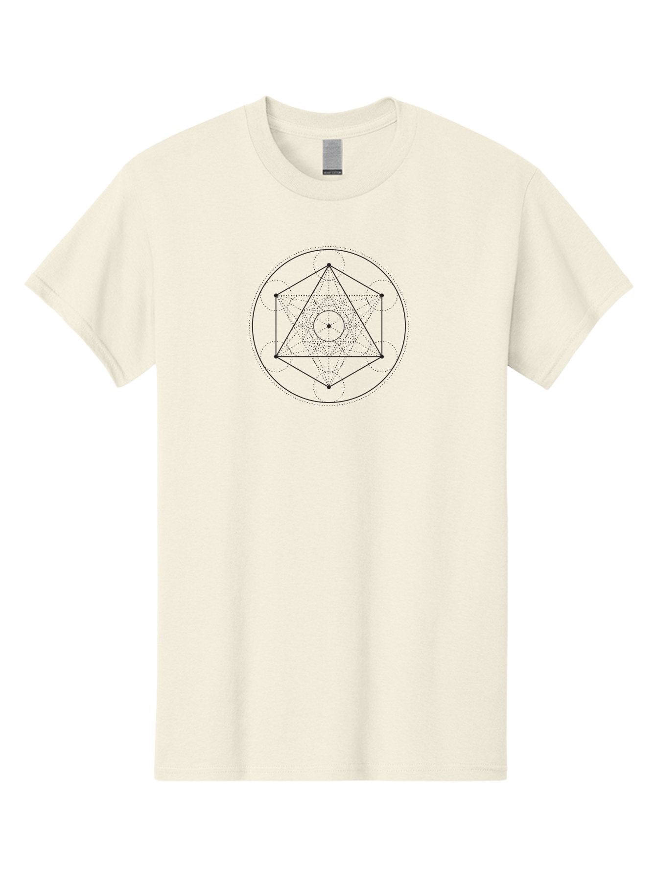 Geometric-Shape-1 Men'S Graphic Tee, 100% Cotton, Comfortable Casual Summer Wear, Machine Washable, Geometric Pattern, Symmetrical Design, Spiritual Symbolism, Sacred Geometry, Mystical Shapes, Intricate Details, Circular Pattern, Aab983
