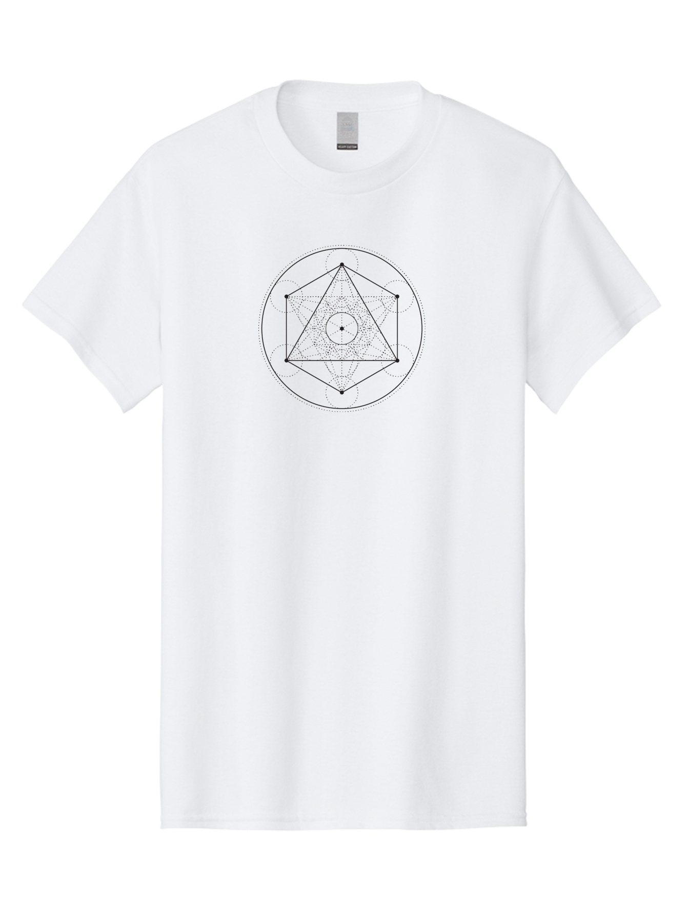 Geometric-Shape-1 Men'S Graphic Tee, 100% Cotton, Comfortable Casual Summer Wear, Machine Washable, Geometric Pattern, Symmetrical Design, Spiritual Symbolism, Sacred Geometry, Mystical Shapes, Intricate Details, Circular Pattern, Aab983 23