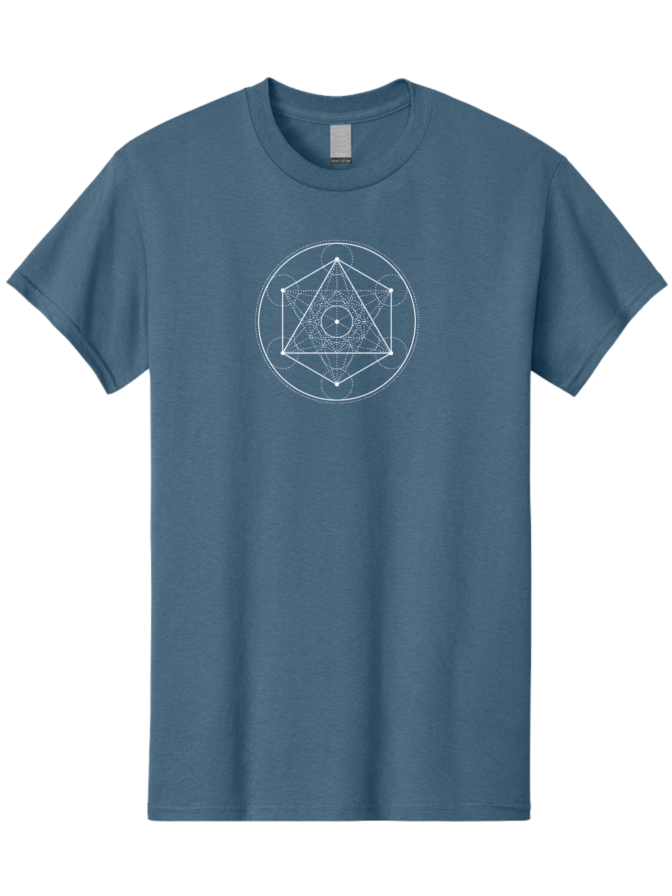 Geometric-Shape-2 Men'S Graphic Tee, 100% Cotton, Comfortable Casual Summer Wear, Machine Washable, Sacred Geometry, Geometric Shapes, Triangle, Circle, Spiritual Symbols, Mystical Patterns, White Lines, Dotted Lines, Spiritual Significance, Aab984 17