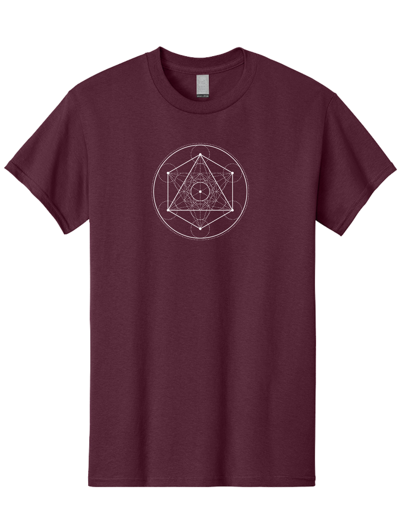 Geometric-Shape-2 Men'S Graphic Tee, 100% Cotton, Comfortable Casual Summer Wear, Machine Washable, Sacred Geometry, Geometric Shapes, Triangle, Circle, Spiritual Symbols, Mystical Patterns, White Lines, Dotted Lines, Spiritual Significance, Aab984 25