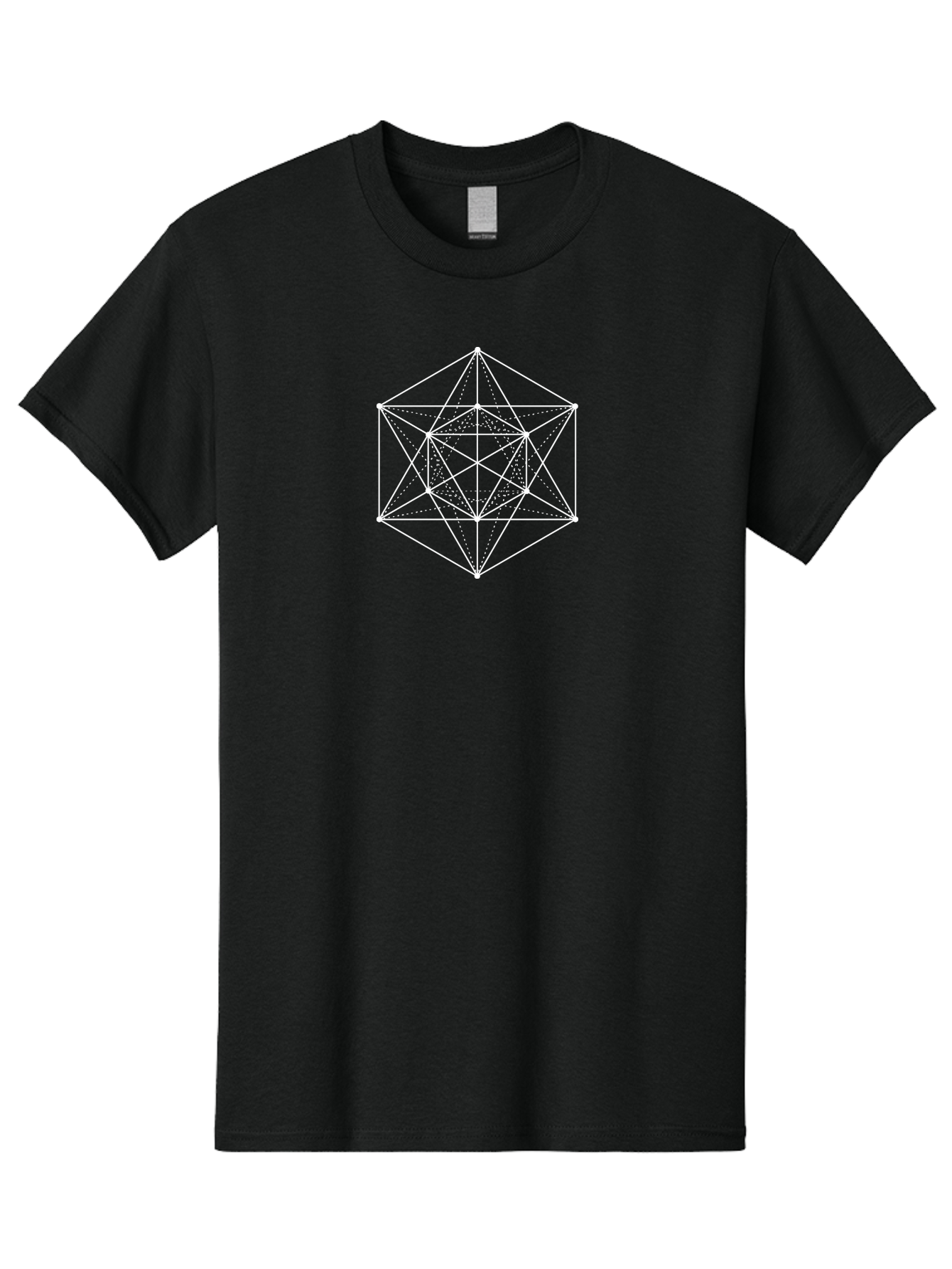 Geometric-Shape Men'S Graphic Tee, 100% Cotton, Comfortable Casual Summer Wear, Machine Washable, Geometric Shape, Complex Pattern, Interconnected Lines, Symmetrical Design, White Lines, Sacred Geometry, Intricate Details Aab985 29