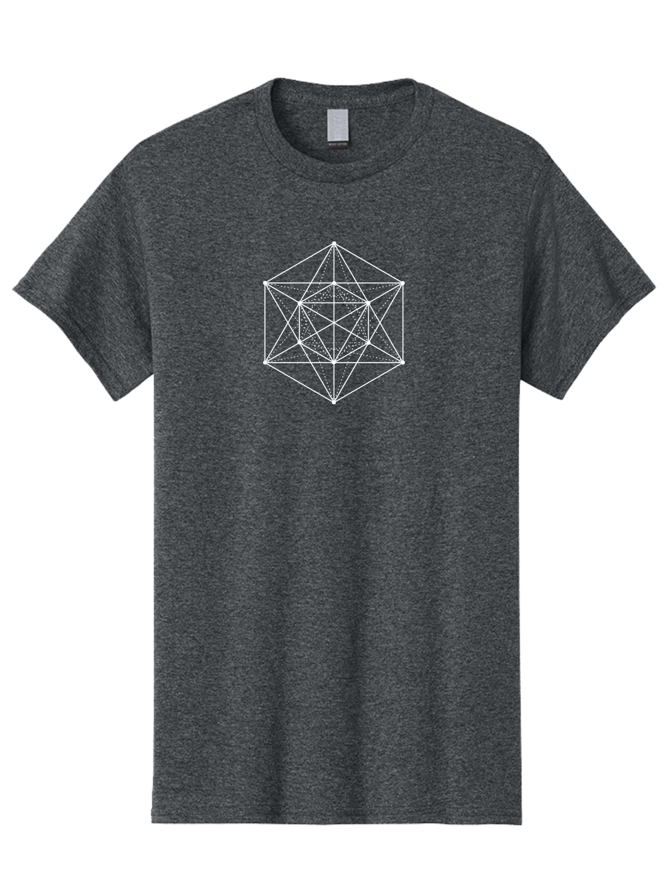 Geometric-Shape Men'S Graphic Tee, 100% Cotton, Comfortable Casual Summer Wear, Machine Washable, Geometric Shape, Complex Pattern, Interconnected Lines, Symmetrical Design, White Lines, Sacred Geometry, Intricate Details Aab985 5