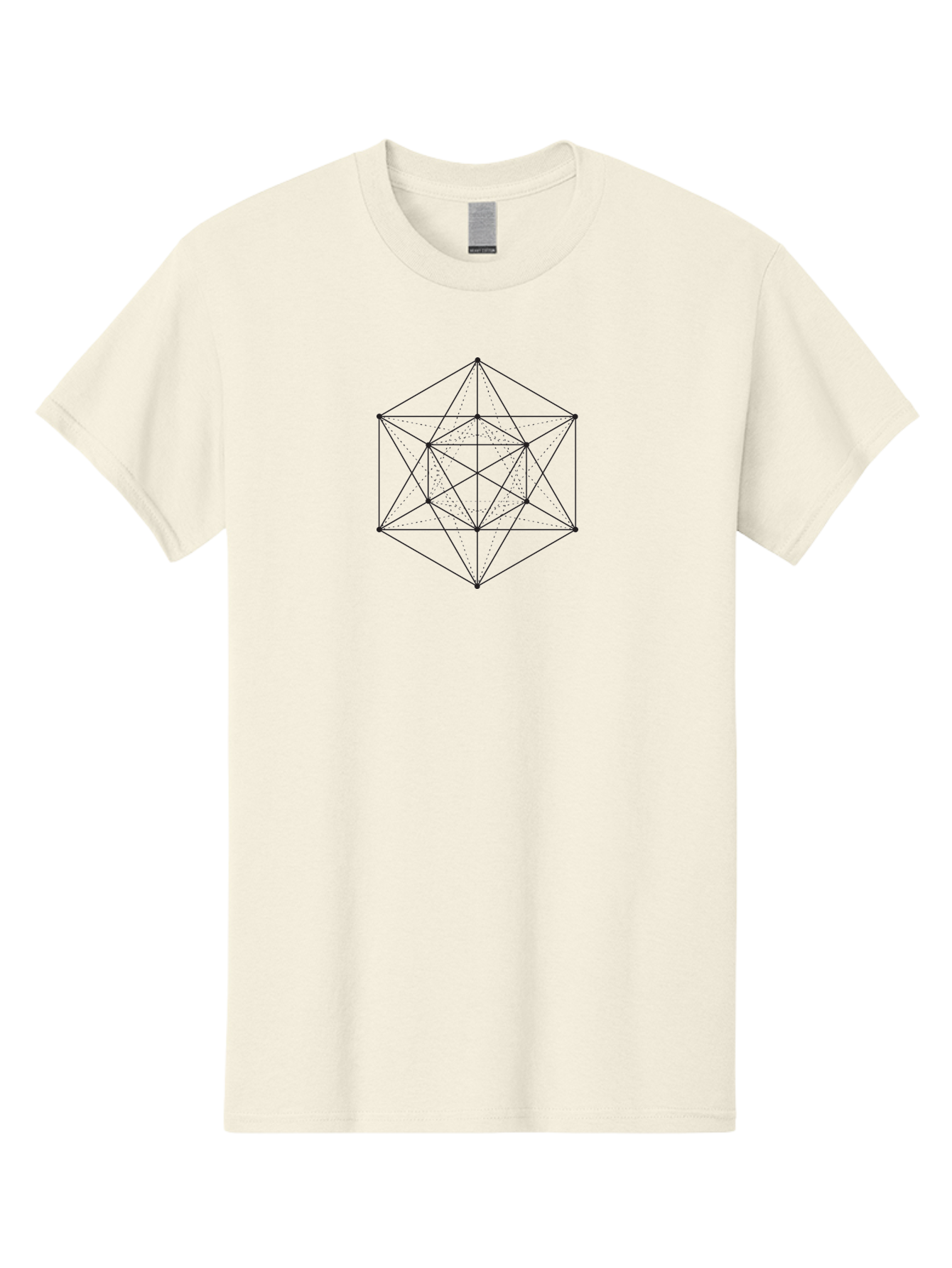 Octahedron Men'S Graphic Tee, 100% Cotton, Comfortable Casual Summer Wear, Machine Washable, Geometric Shape, Symmetrical Design, Polyhedron, 3D Geometry, Triangular Faces, Interconnected Lines, Complex Structure, Mathematical Art, Geometry, Aab988 5