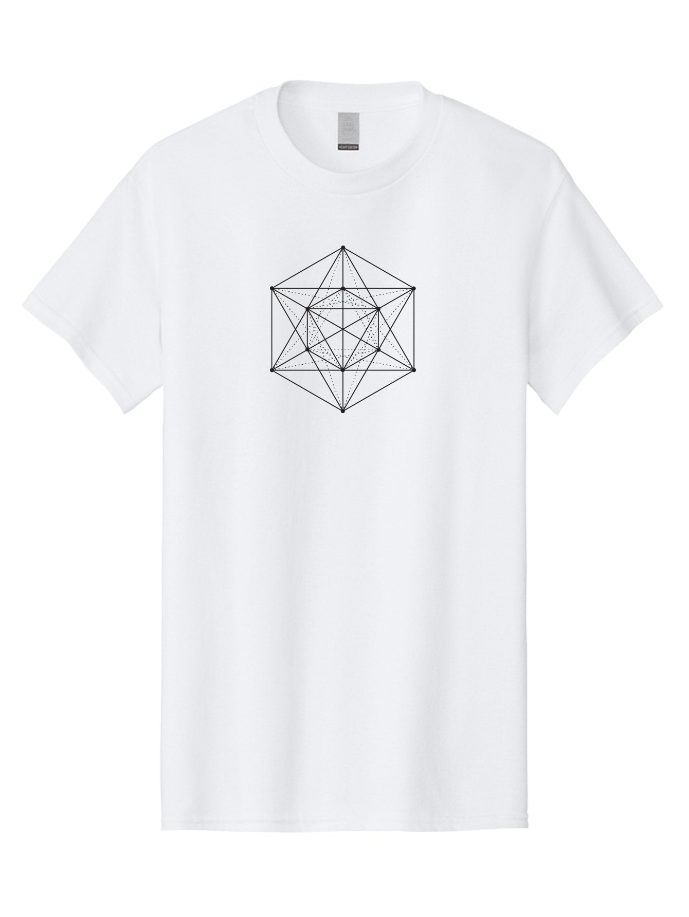 Octahedron Men'S Graphic Tee, 100% Cotton, Comfortable Casual Summer Wear, Machine Washable, Geometric Shape, Symmetrical Design, Polyhedron, 3D Geometry, Triangular Faces, Interconnected Lines, Complex Structure, Mathematical Art, Geometry, Aab988 15
