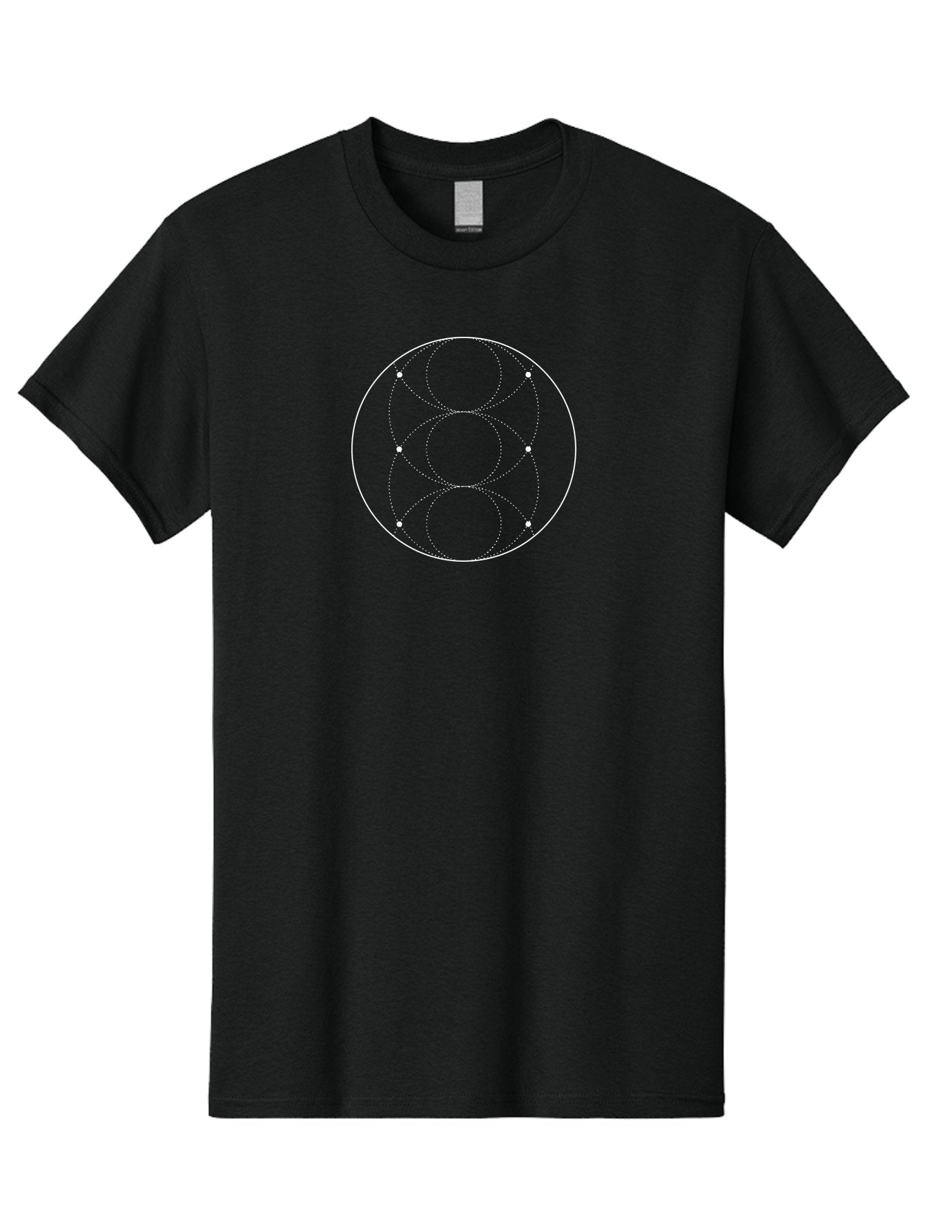 Orbital-Pattern Men'S Graphic Tee, 100% Cotton, Comfortable Casual Summer Wear, Machine Washable, Circle Diagram, White Circles, Dotted Lines, Geometric Shape, Abstract Design, Minimalist Art, Simple Graphics, White Dots, Symmetrical Pattern Aab989 15