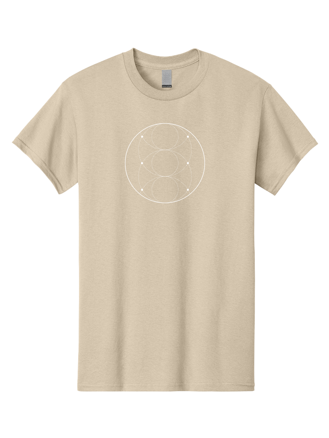Orbital-Pattern Men'S Graphic Tee, 100% Cotton, Comfortable Casual Summer Wear, Machine Washable, Circle Diagram, White Circles, Dotted Lines, Geometric Shape, Abstract Design, Minimalist Art, Simple Graphics, White Dots, Symmetrical Pattern Aab989 3