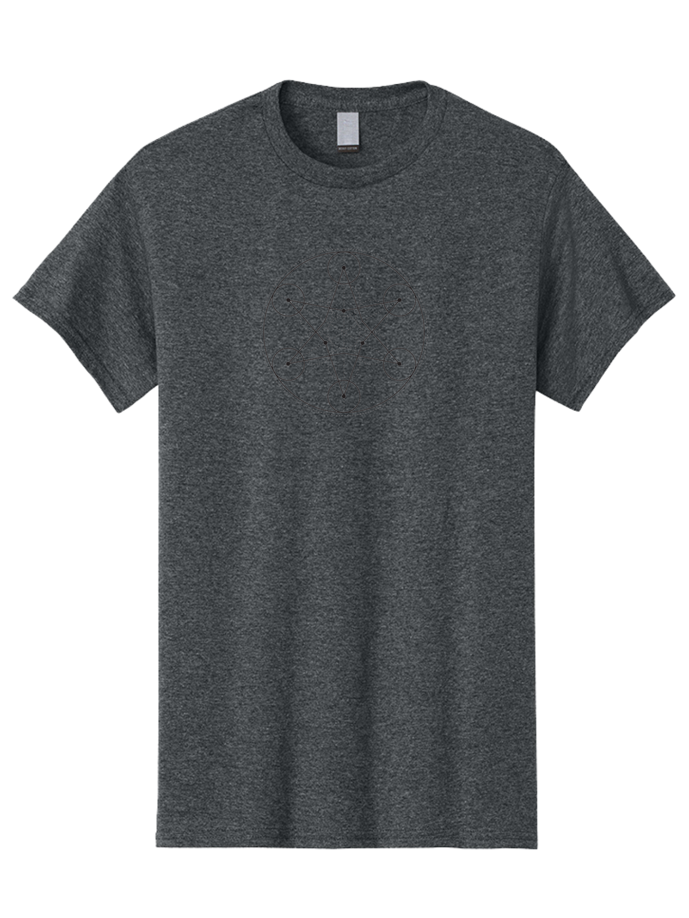 Pentagram-Diagram Men'S Graphic Tee, 100% Cotton, Comfortable Casual Summer Wear, Machine Washable, Pentagram Symbol, Spiritual Symbolism, Mystic Geometry, Connected Circles, Sacred Shapes, Intricate Design, Esoteric Patterns, Occult Art, Aab990 11