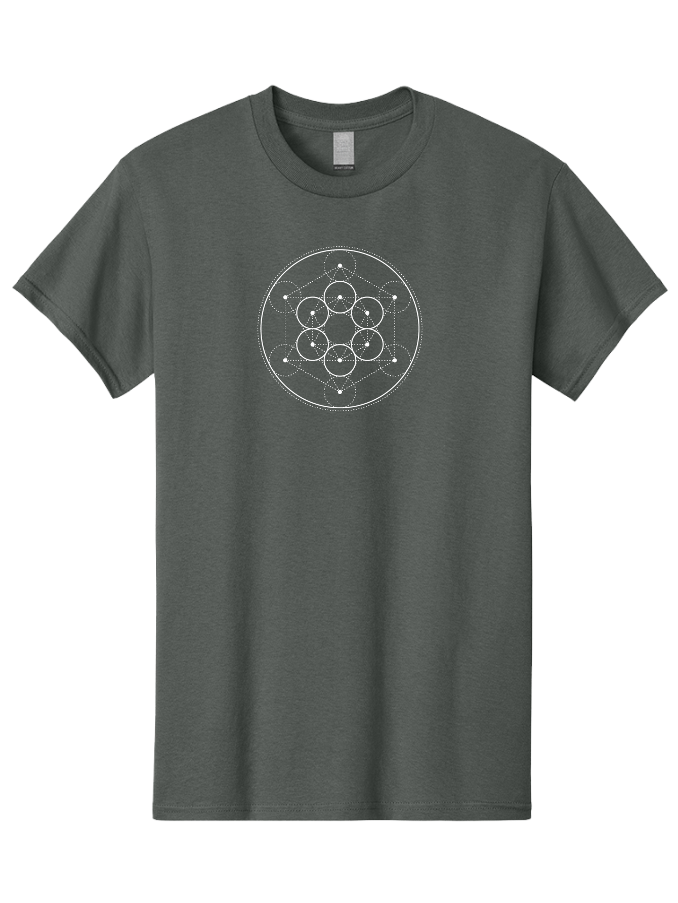 Seed-Of-Life-1 Men'S Graphic Tee, 100% Cotton, Comfortable Casual Summer Wear, Machine Washable, Sacred Geometry, Seed Of Life, Spiritual Symbol, White Design, Geometric Pattern, Seven Circles, Divine Proportion, Harmony, Balance, Meditation Aab992 19