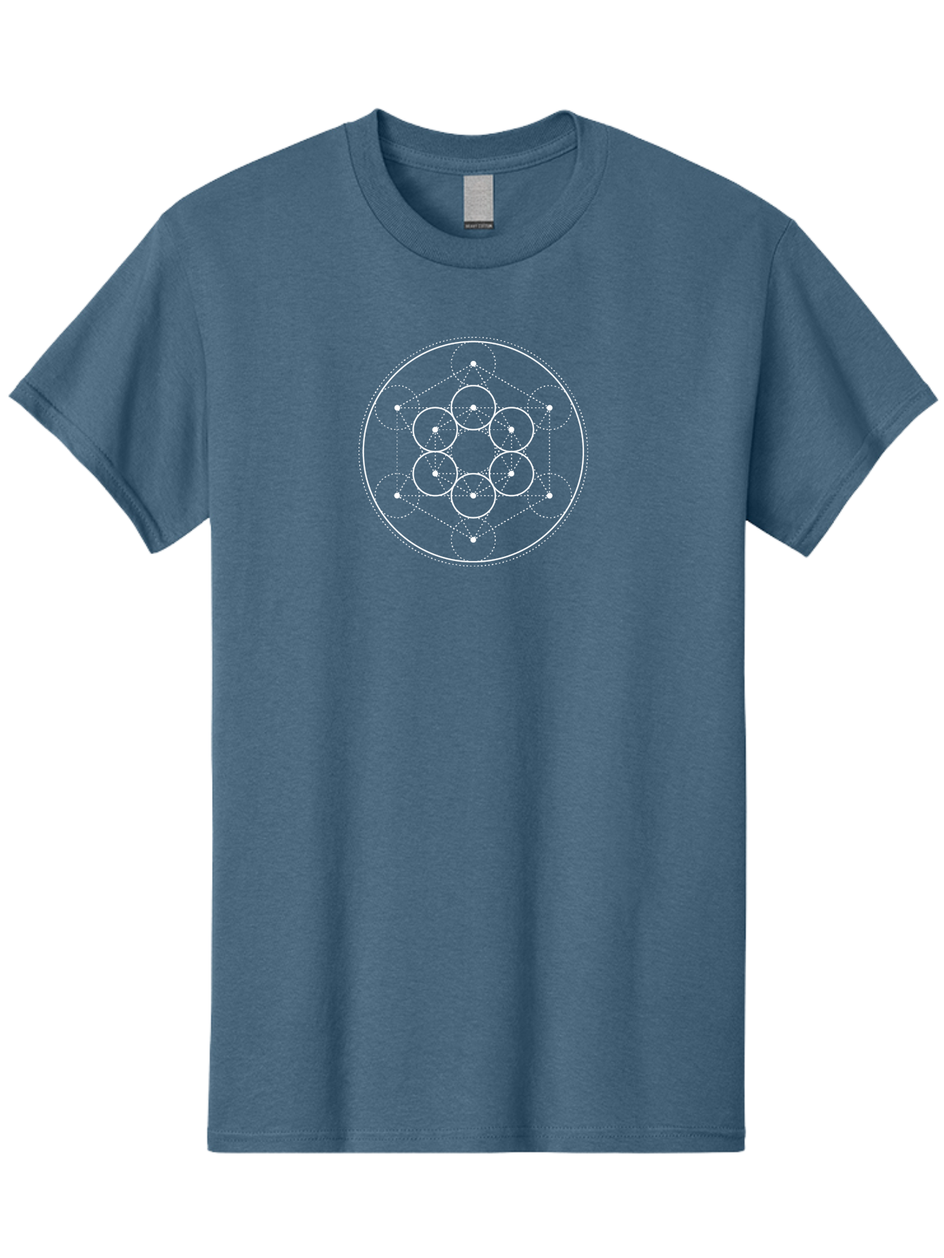 Seed-Of-Life-1 Men'S Graphic Tee, 100% Cotton, Comfortable Casual Summer Wear, Machine Washable, Sacred Geometry, Seed Of Life, Spiritual Symbol, White Design, Geometric Pattern, Seven Circles, Divine Proportion, Harmony, Balance, Meditation Aab992 13