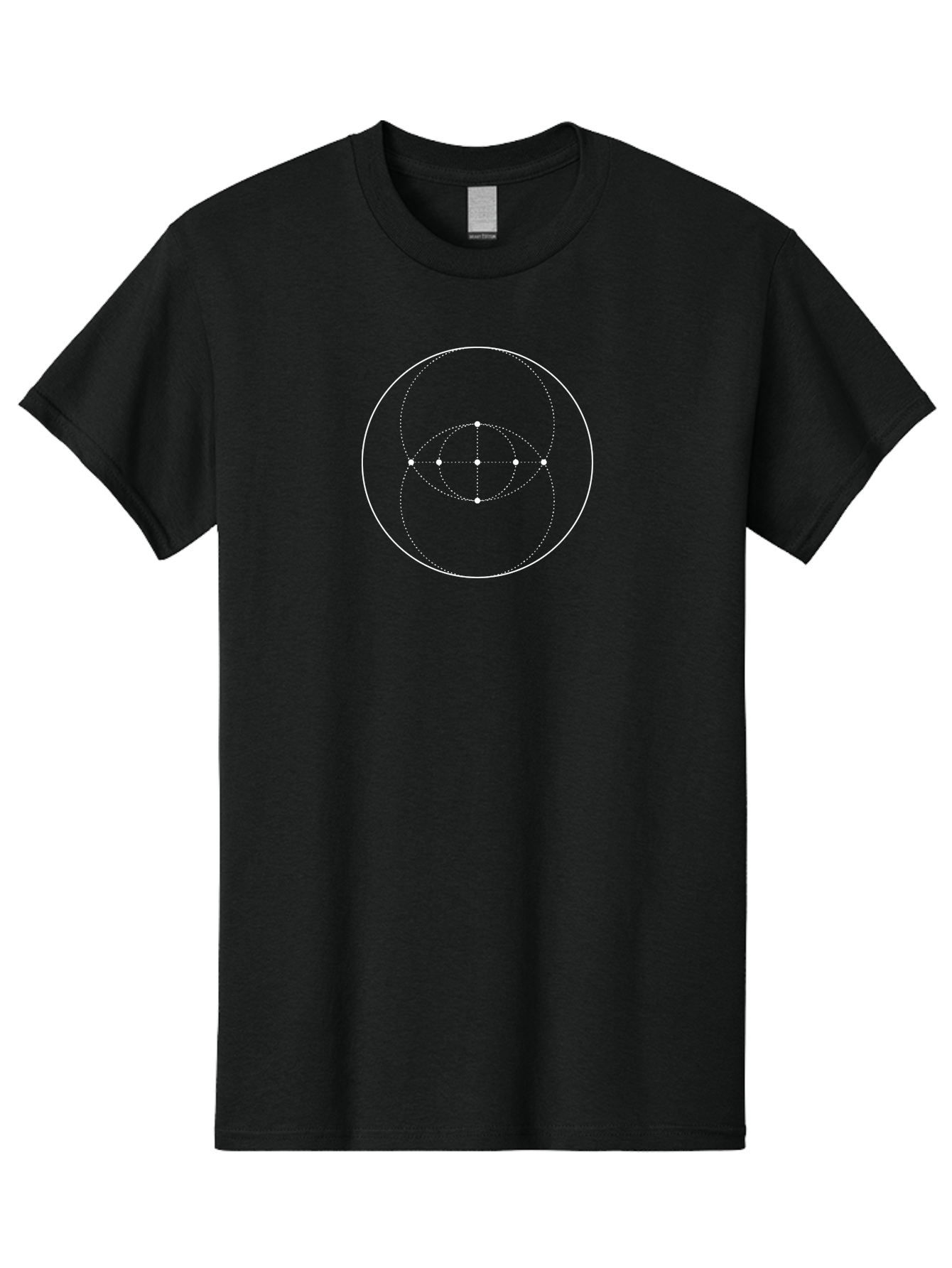 Symmetry-Diagram Men'S Graphic Tee, 100% Cotton, Comfortable Casual Summer Wear, Machine Washable, Concentric Circles, White Dots, Symmetrical Pattern, Geometric Shape, Minimalist Design, Modern Art, Abstract Geometry Aab995 21