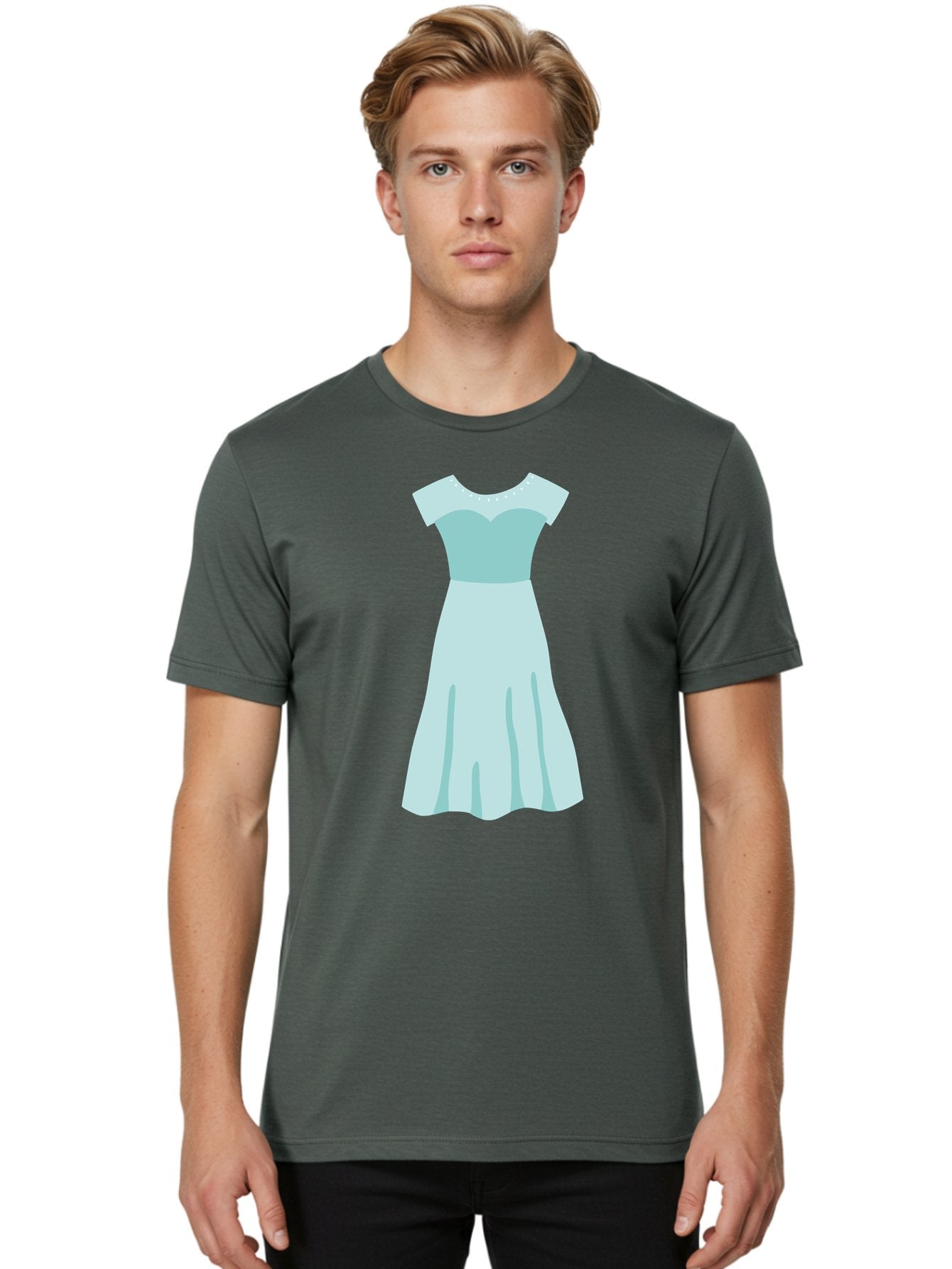 Baby-Blue-Sweetheart-Dress Men'S Graphic Tee, 100% Cotton, Comfortable Casual Summer Wear, Machine Washable, Simple Dress, Sweetheart Neckline, Short Sleeves, Knee-Length Dress, Minimalist Fashion, Simple Elegance, Feminine Style, Aab999 27