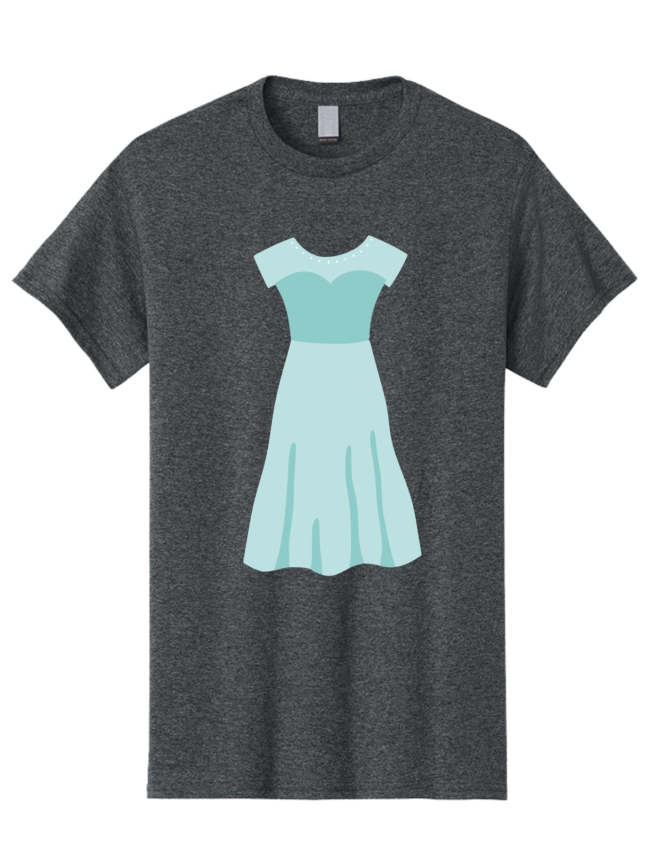 Baby-Blue-Sweetheart-Dress Men'S Graphic Tee, 100% Cotton, Comfortable Casual Summer Wear, Machine Washable, Simple Dress, Sweetheart Neckline, Short Sleeves, Knee-Length Dress, Minimalist Fashion, Simple Elegance, Feminine Style, Aab999 3