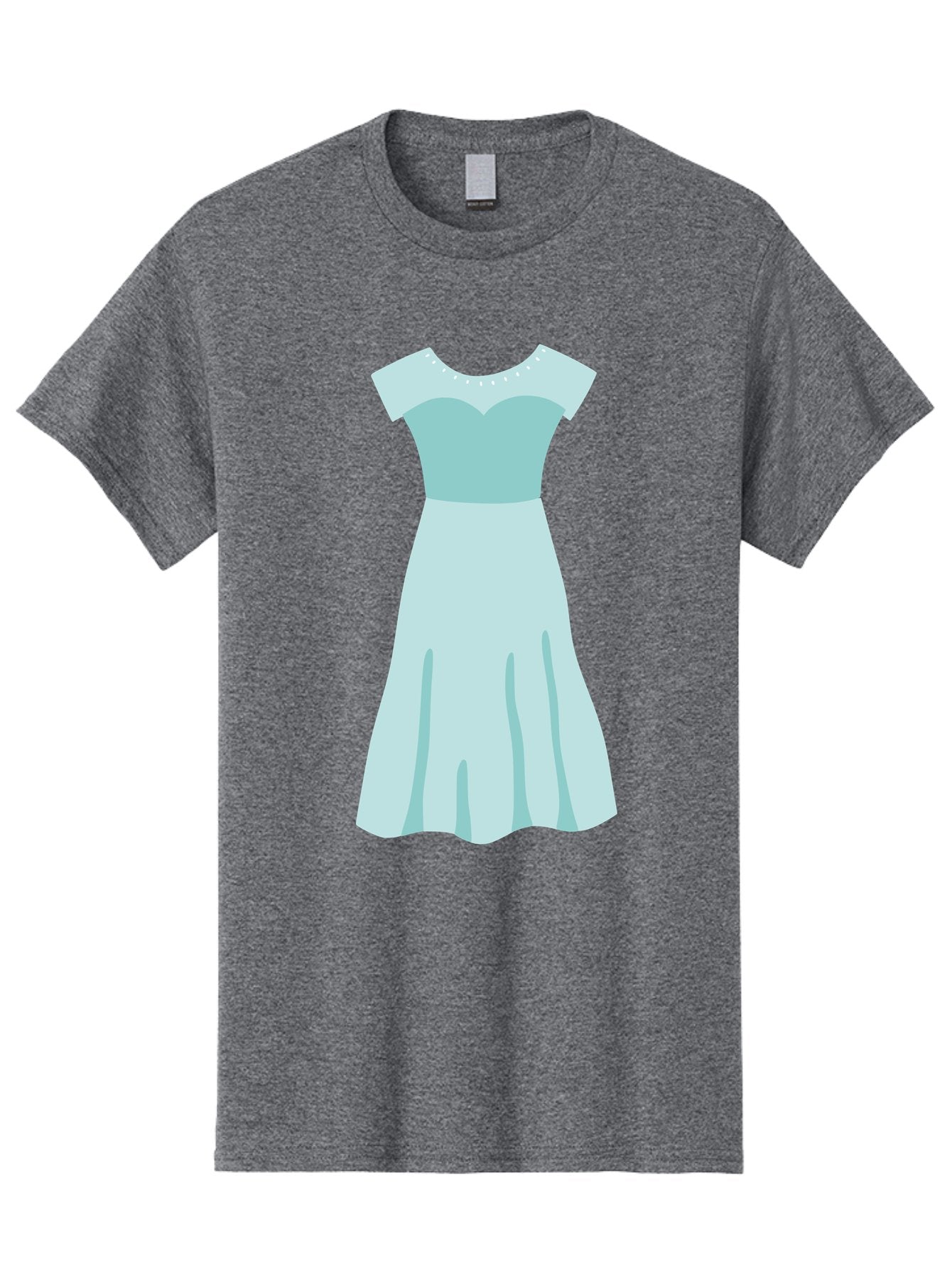 Baby-Blue-Sweetheart-Dress Men'S Graphic Tee, 100% Cotton, Comfortable Casual Summer Wear, Machine Washable, Simple Dress, Sweetheart Neckline, Short Sleeves, Knee-Length Dress, Minimalist Fashion, Simple Elegance, Feminine Style, Aab999 5
