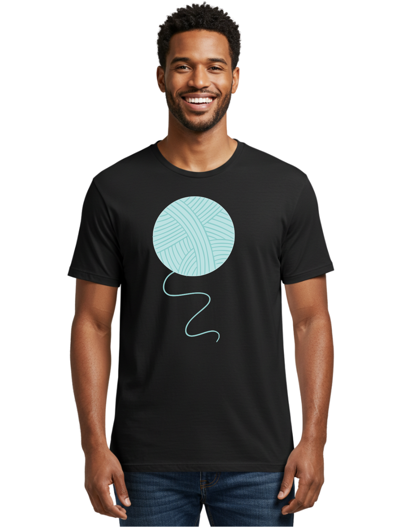 Ball-Of-Yarn Men'S Graphic Tee, 100% Cotton, Comfortable Casual Summer Wear, Machine Washable, Ball Of Yarn, Knitting Supplies, Crafting Essentials, Yarn Thread, Creative Hobbies, Handmade Crafts, Knitting Yarn Aac000 28