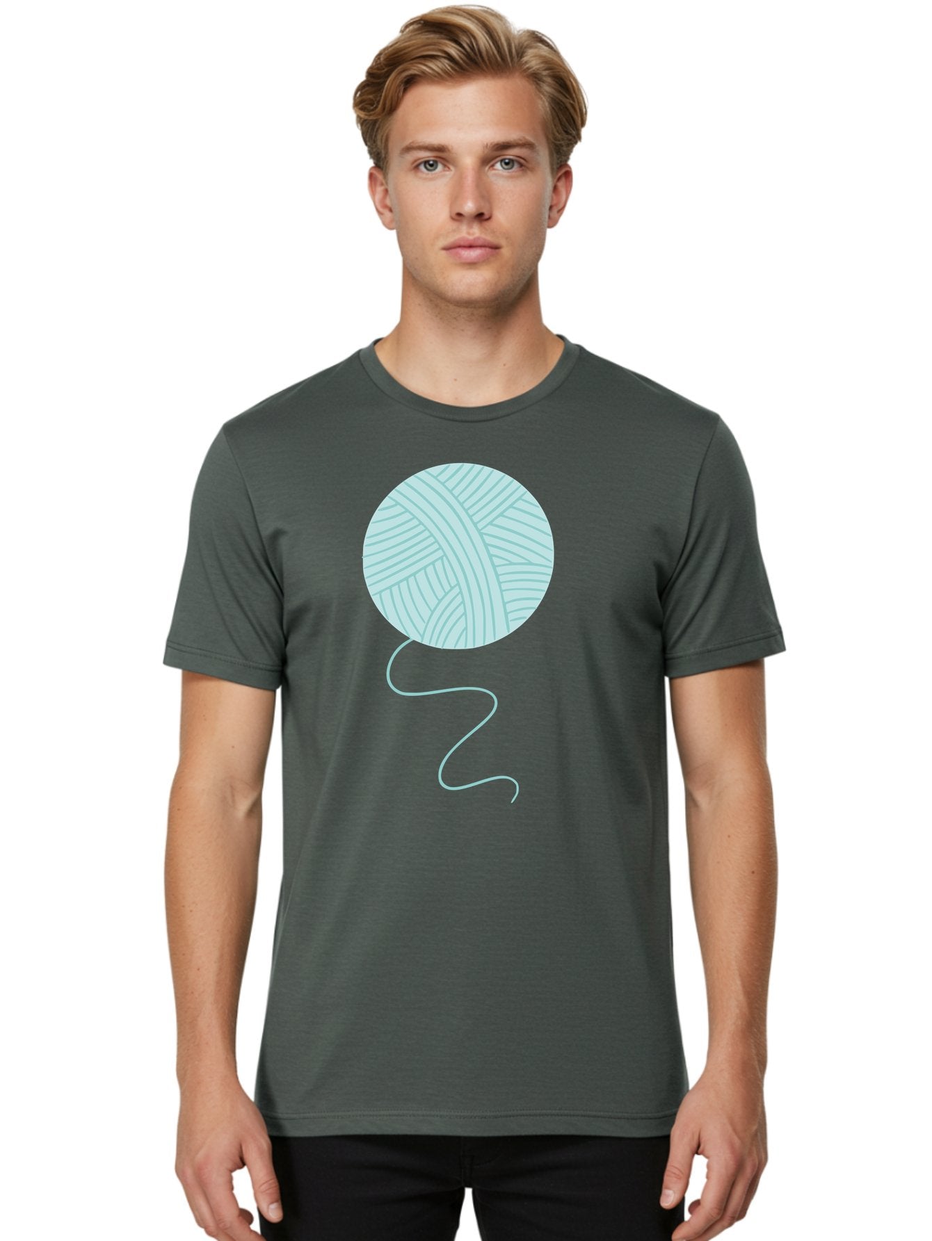 Ball-Of-Yarn Men'S Graphic Tee, 100% Cotton, Comfortable Casual Summer Wear, Machine Washable, Ball Of Yarn, Knitting Supplies, Crafting Essentials, Yarn Thread, Creative Hobbies, Handmade Crafts, Knitting Yarn Aac000 28