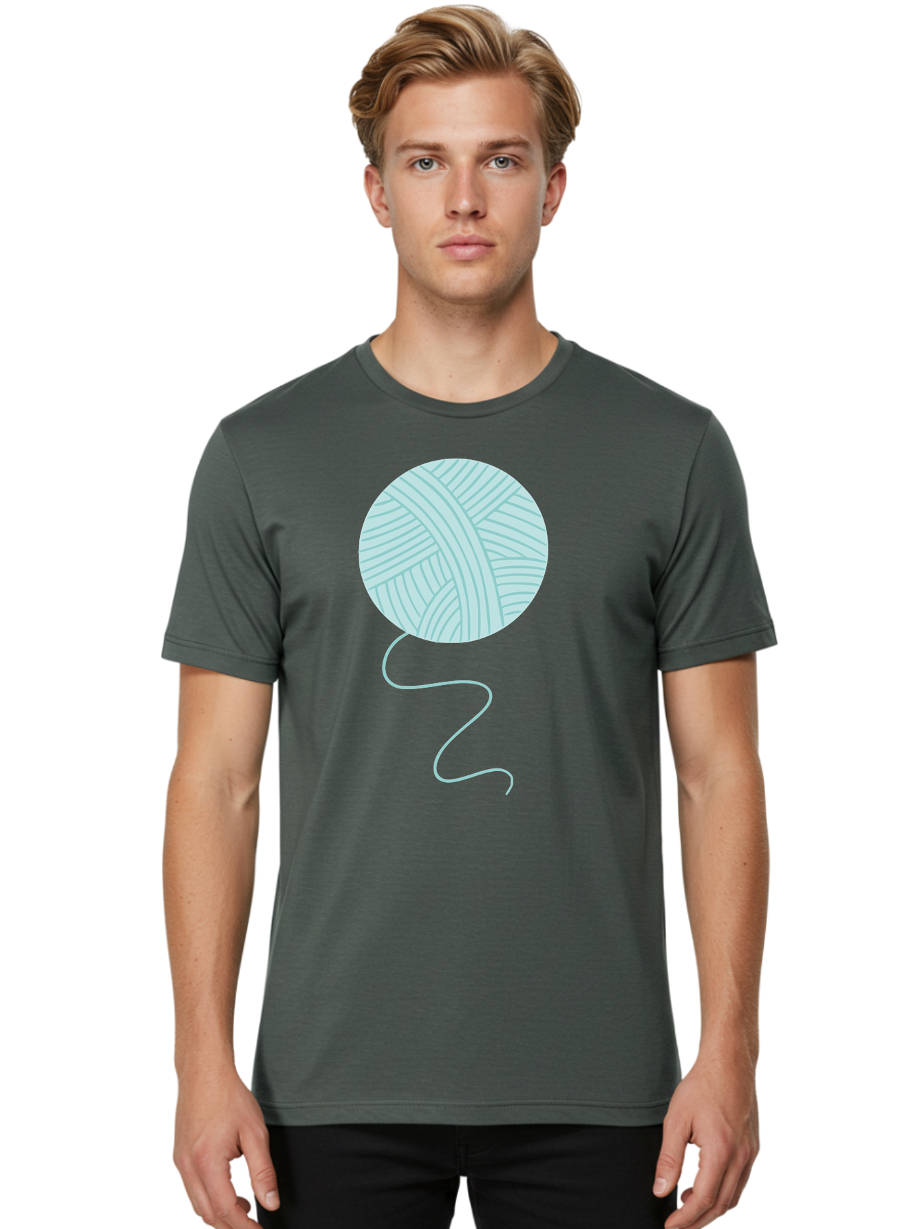 Ball-Of-Yarn Men'S Graphic Tee, 100% Cotton, Comfortable Casual Summer Wear, Machine Washable, Ball Of Yarn, Knitting Supplies, Crafting Essentials, Yarn Thread, Creative Hobbies, Handmade Crafts, Knitting Yarn Aac000 6