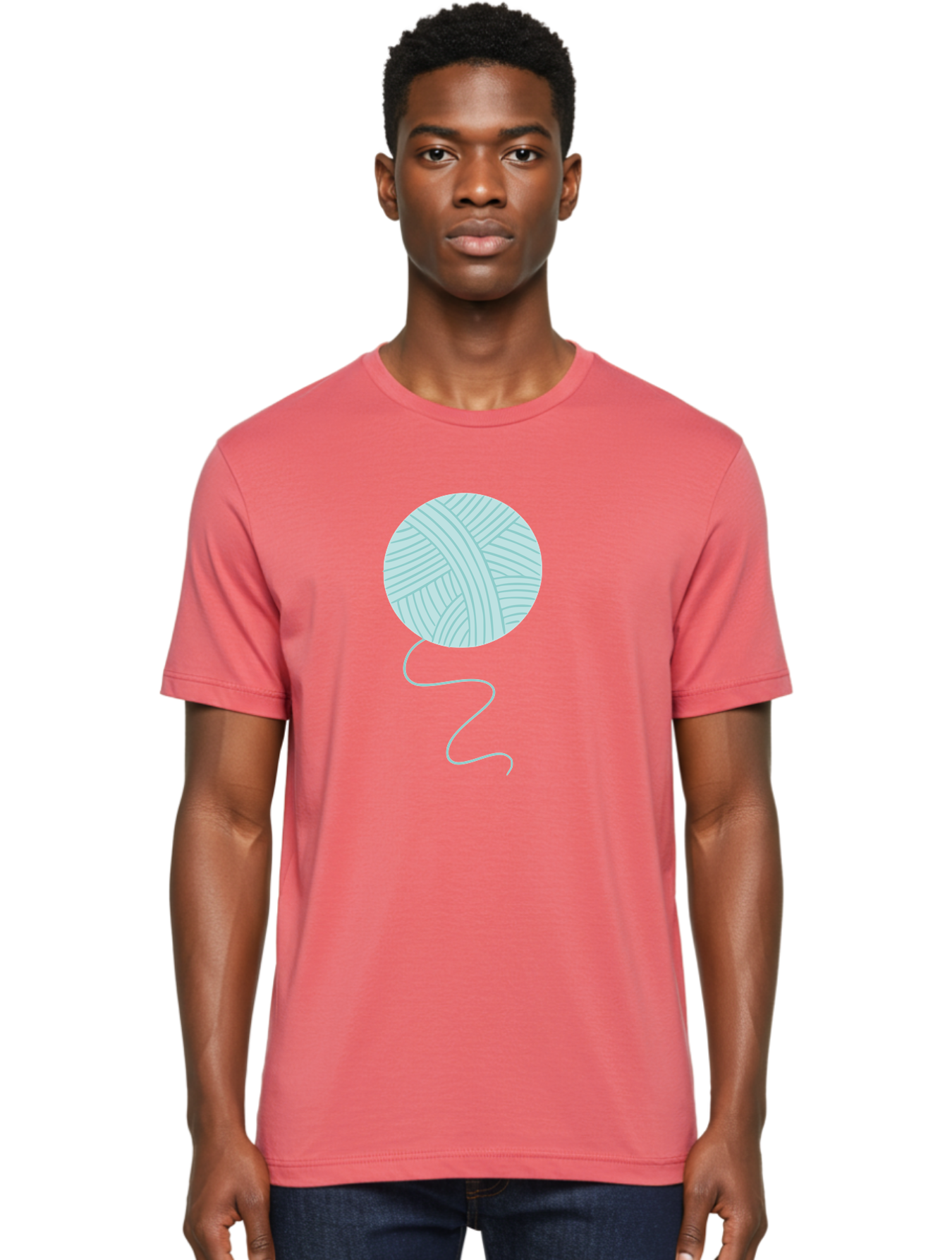Ball-Of-Yarn Men'S Graphic Tee, 100% Cotton, Comfortable Casual Summer Wear, Machine Washable, Ball Of Yarn, Knitting Supplies, Crafting Essentials, Yarn Thread, Creative Hobbies, Handmade Crafts, Knitting Yarn Aac000 4